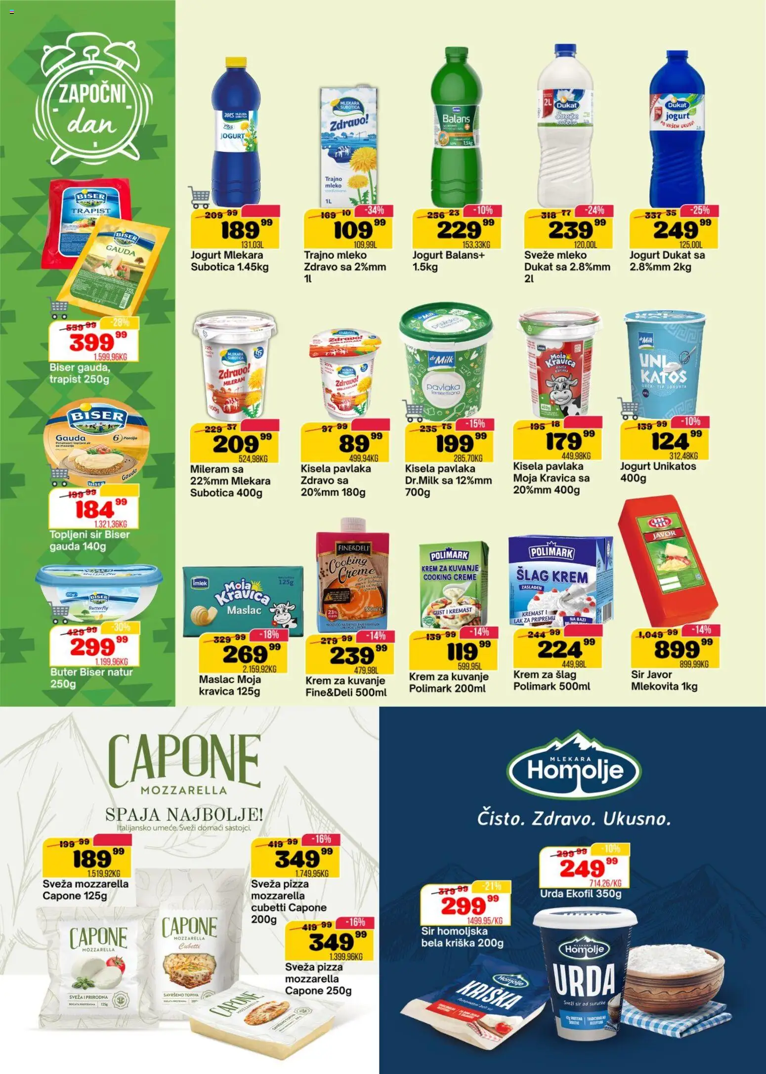 Senta Promet katalog - važi od 22.04.2026 | Strana: 4 | Proizvode: Sveže mleko, Moja kravica, Mozzarella, Pavlaka