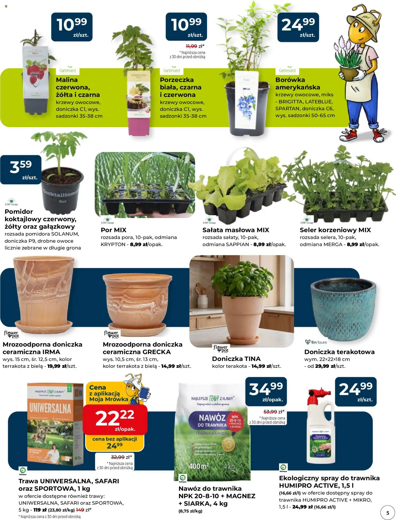 Mrówka gazetka - Malbork od 23.04.2026 | Strona: 5 | Produkty: Por, Porzeczka, Doniczka, Owoce