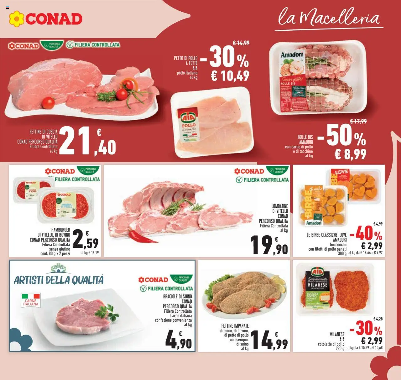 Volantino Conad del 25.09.2025 | Pagina: 9 | Prodotti: Bovino, Suino, Vitello, Hamburger