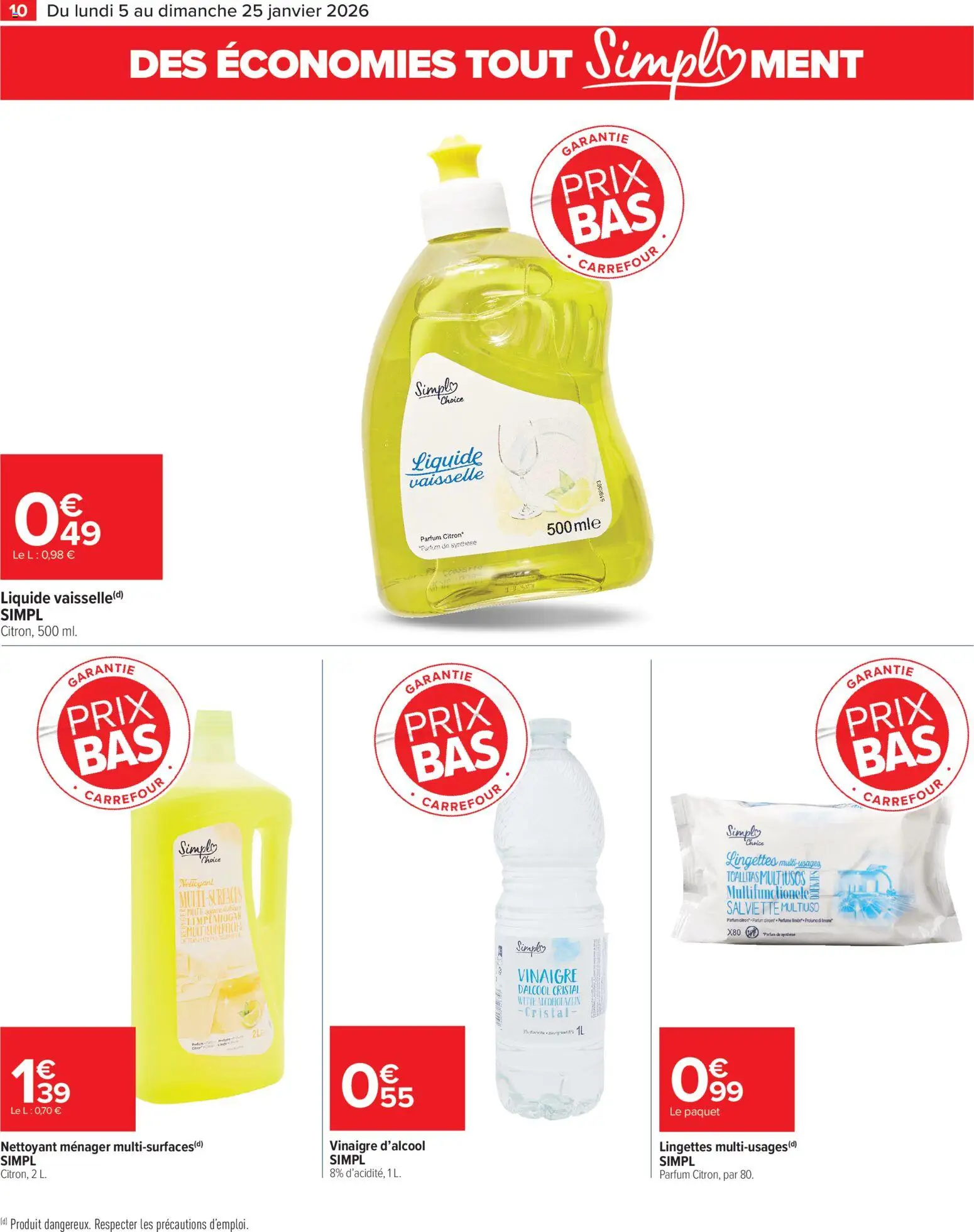 {H1} | Page: 10 | Produits: Parfum, Liquide vaisselle, Vinaigre