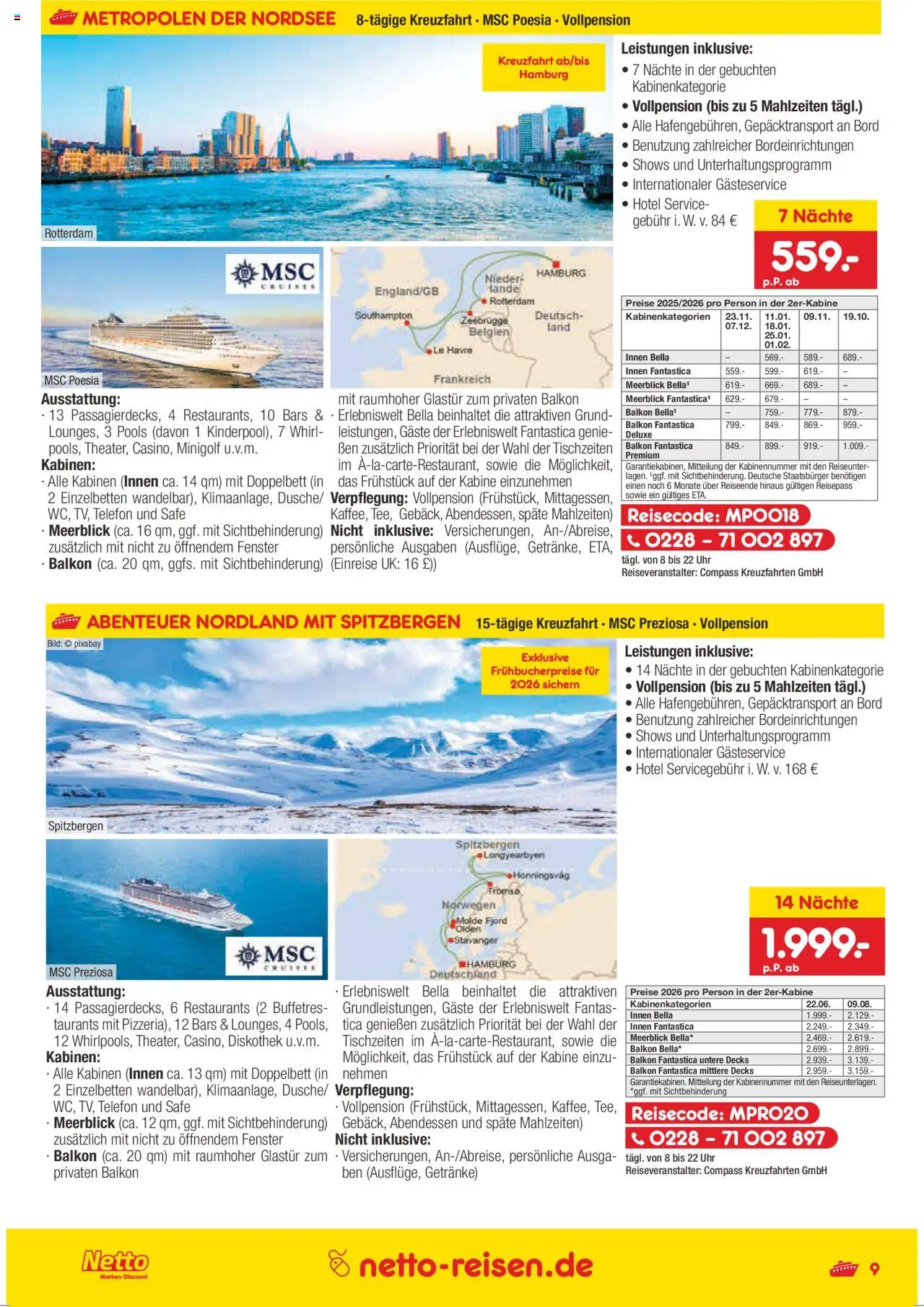 Netto Reisen Prospekt 	 - gültig ab dem 01.07.2025 | Seite: 9 | Produkte: Doppelbett, Telefon, Uhr
