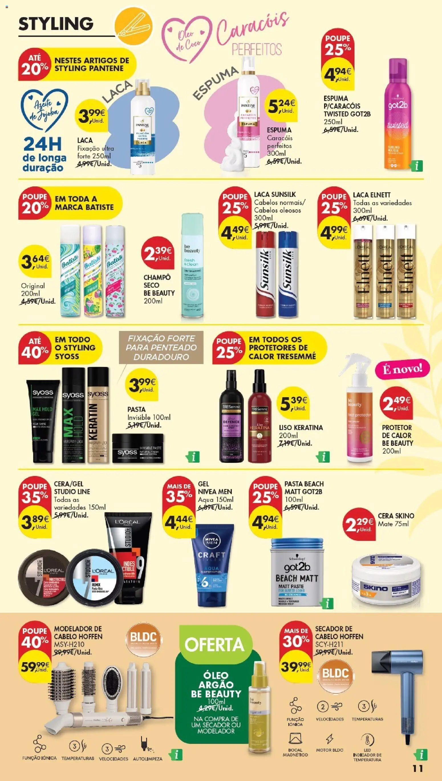 Pingo Doce Especial Cabelos │ válido de 21.04.2026 | Página: 11 | Produtos: Azeite, Secador de cabelo, Modelador de cabelo, Cera