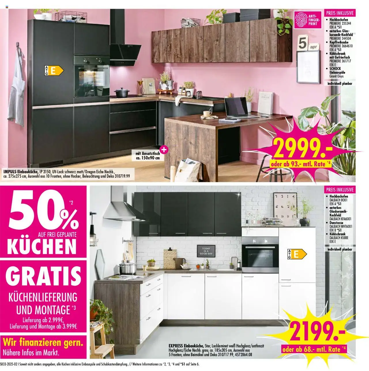 SB Möbel Boss Prospekt 	 - gültig ab dem 09.08.2025 | Seite: 2 | Produkte: Kühlschrank, Kochfeld, Kuchen