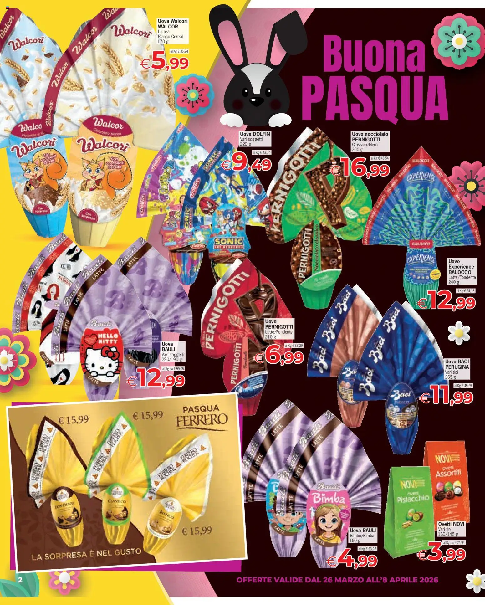 Volantino Eurospar del 26.03.2026 | Pagina: 2 | Prodotti: Uova, Cereali, Latte