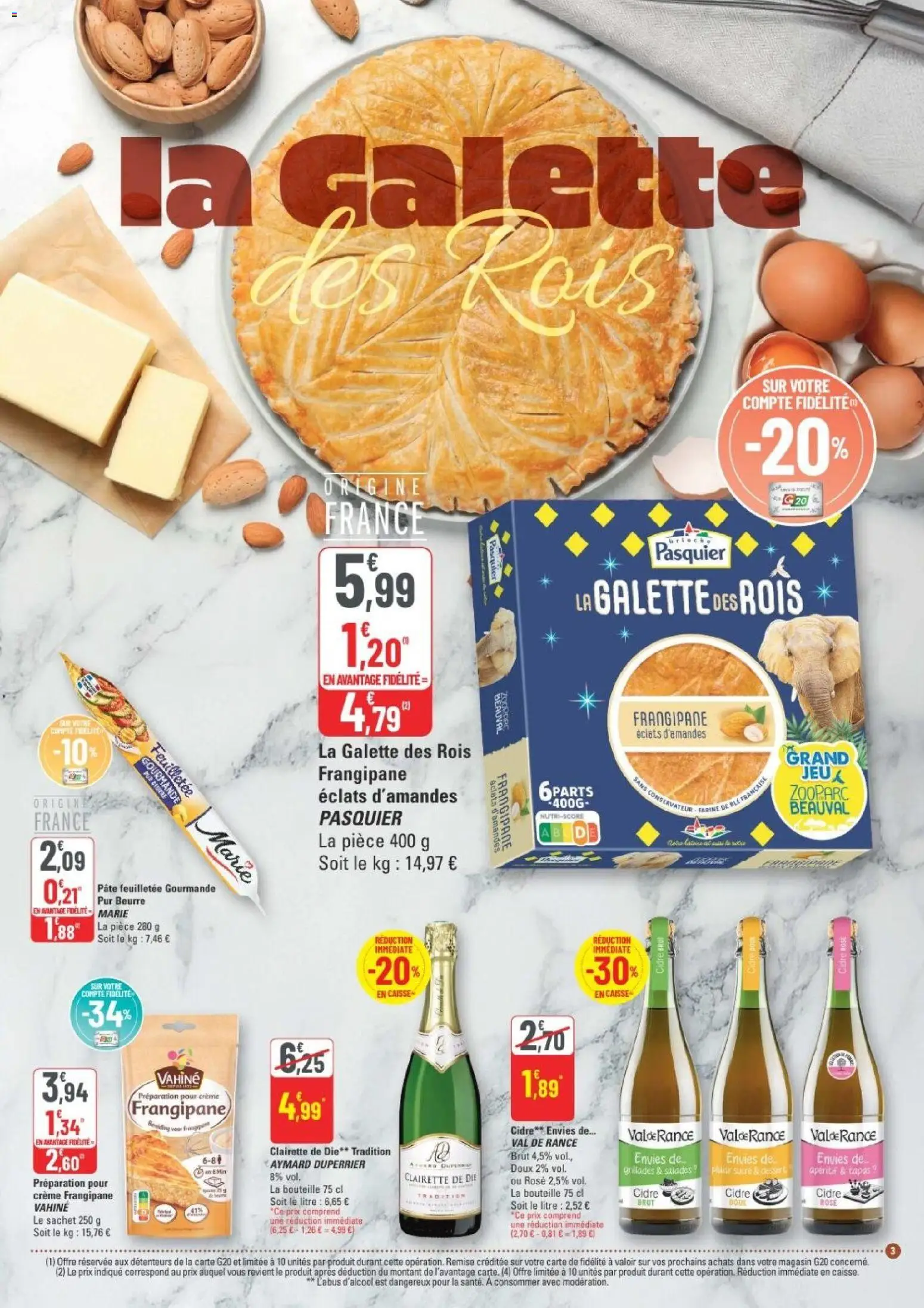 {H1} | Page: 3 | Produits: Sucre, Galette des rois, Farine, Beurre