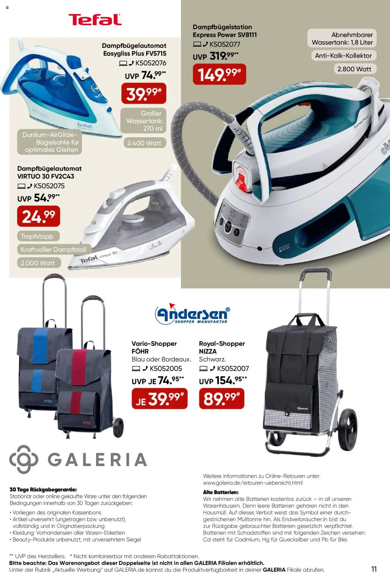 Galeria Karstadt Kaufhof Prospekt 	 – gültig ab 24.09.2025 | Seite: 11 | Produkte: Batterien