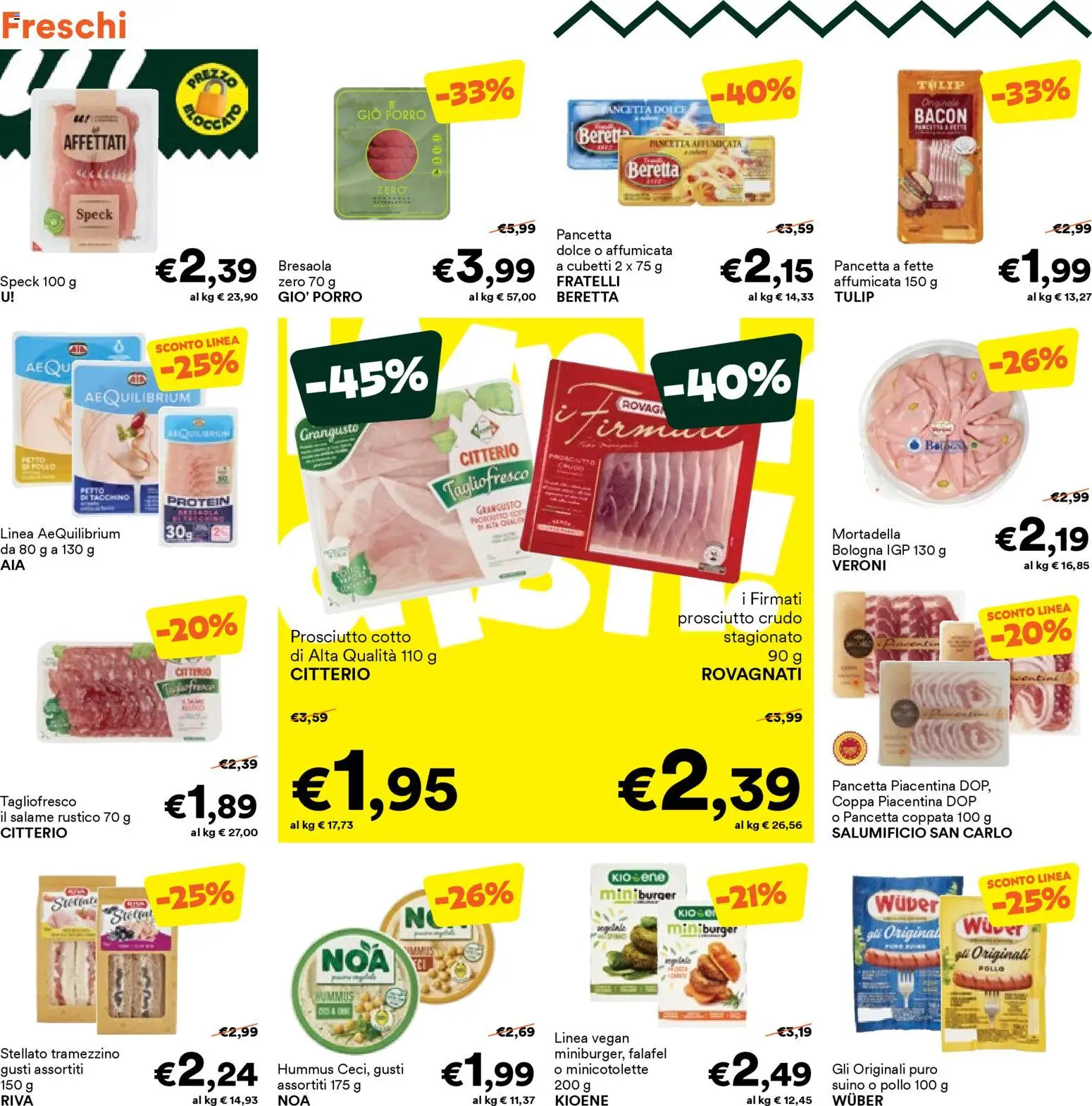 Volantino Unes del 14.12.2025 | Pagina: 6 | Prodotti: Speck, Bresaola, Suino, Falafel