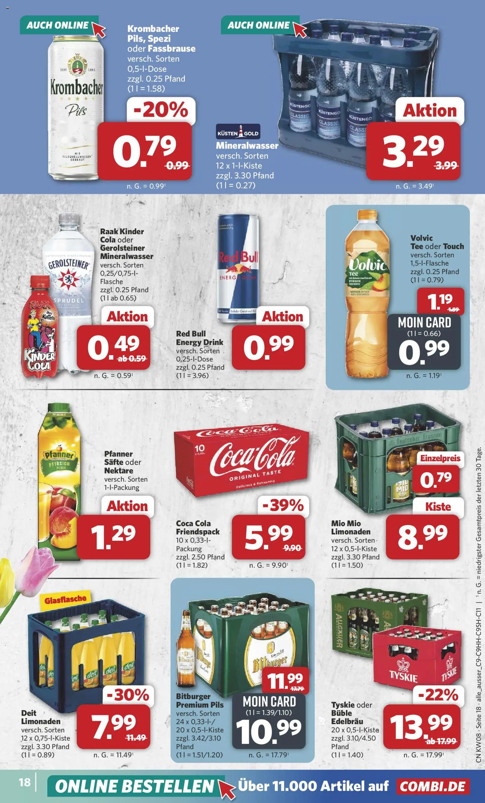 Combi Prospekt 	 – gültig ab 16.02.2026 | Seite: 19 | Produkte: Tyskie, Red bull, Coca cola, Cola