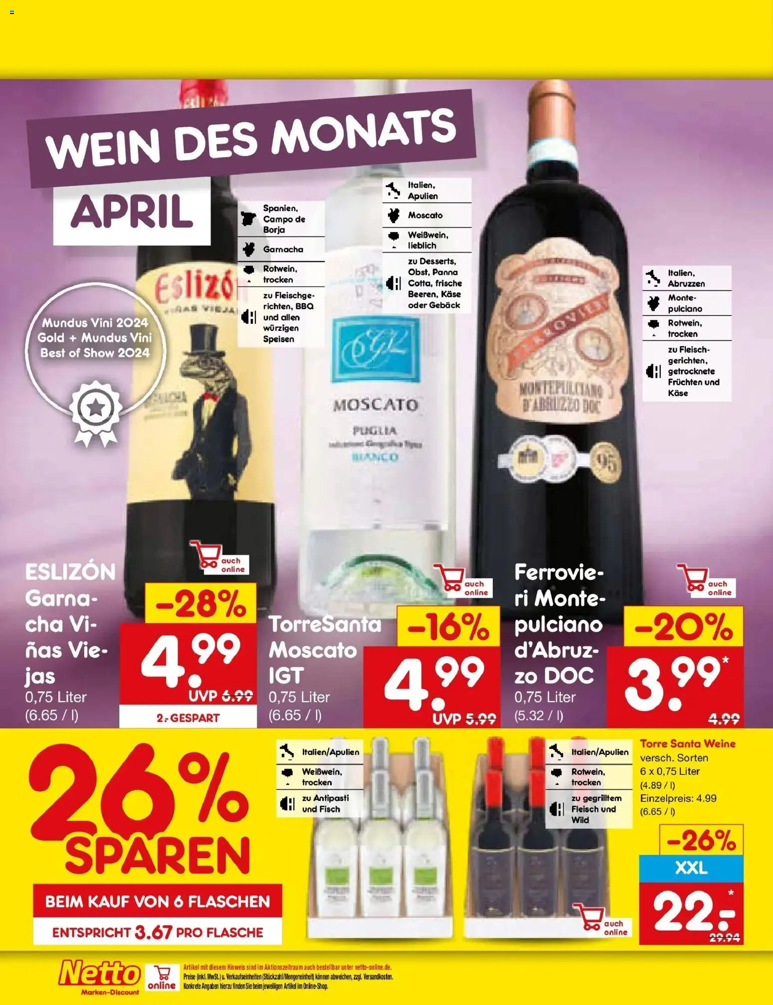 Netto Marken-Discount Prospekt Kruft	 – gültig ab 07.04.2026 | Seite: 24 | Produkte: Käse, Fisch, Wein, Fleisch