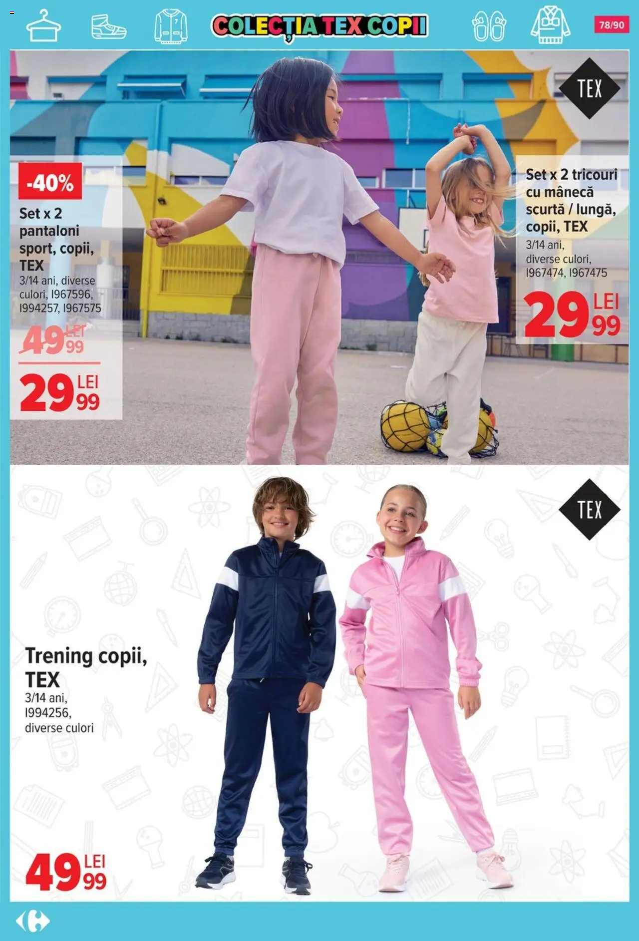 Carrefour catalog - Începe școala – valabil de la 13.08.2025 | Pagină: 79 | Produse: Trening, Pantaloni