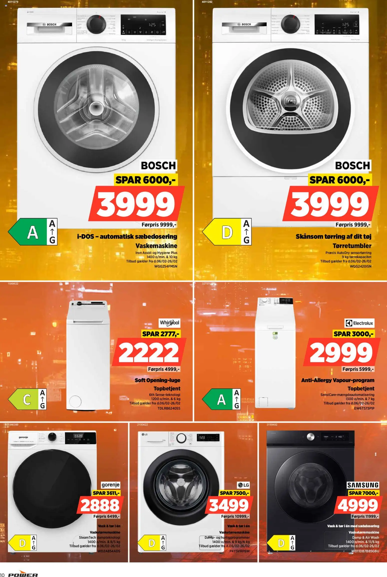 Power tilbudsavis – gyldig fra 13.02.2026 | Side: 10 | Produkter: Vaskemaskine, Tørretumbler, Tøj