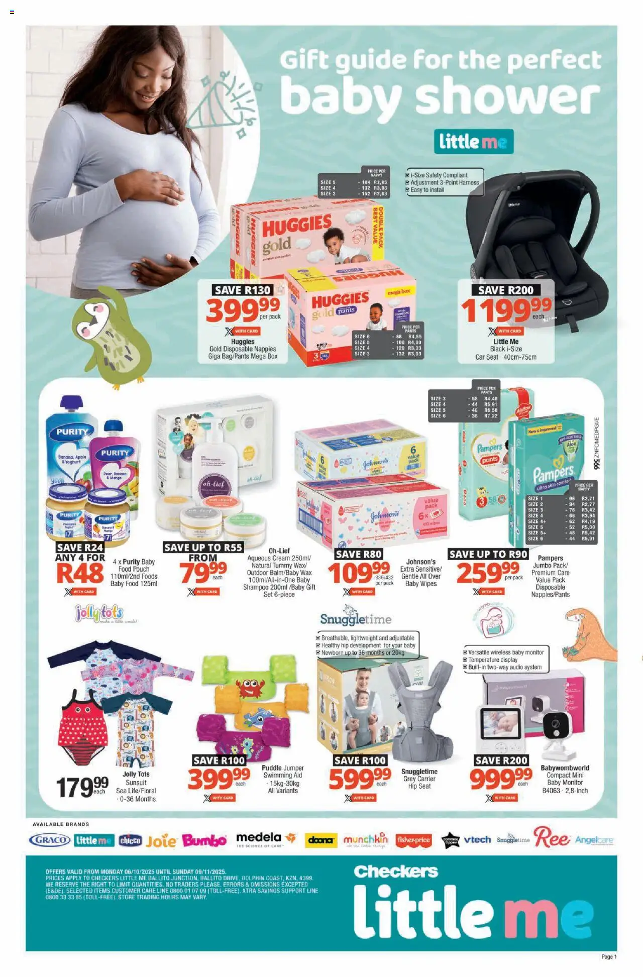 New Checkers catalogue – valid from 06.10.2025 | Page: 1 | Products: Monitor, Shower, Shampoo, Nappies