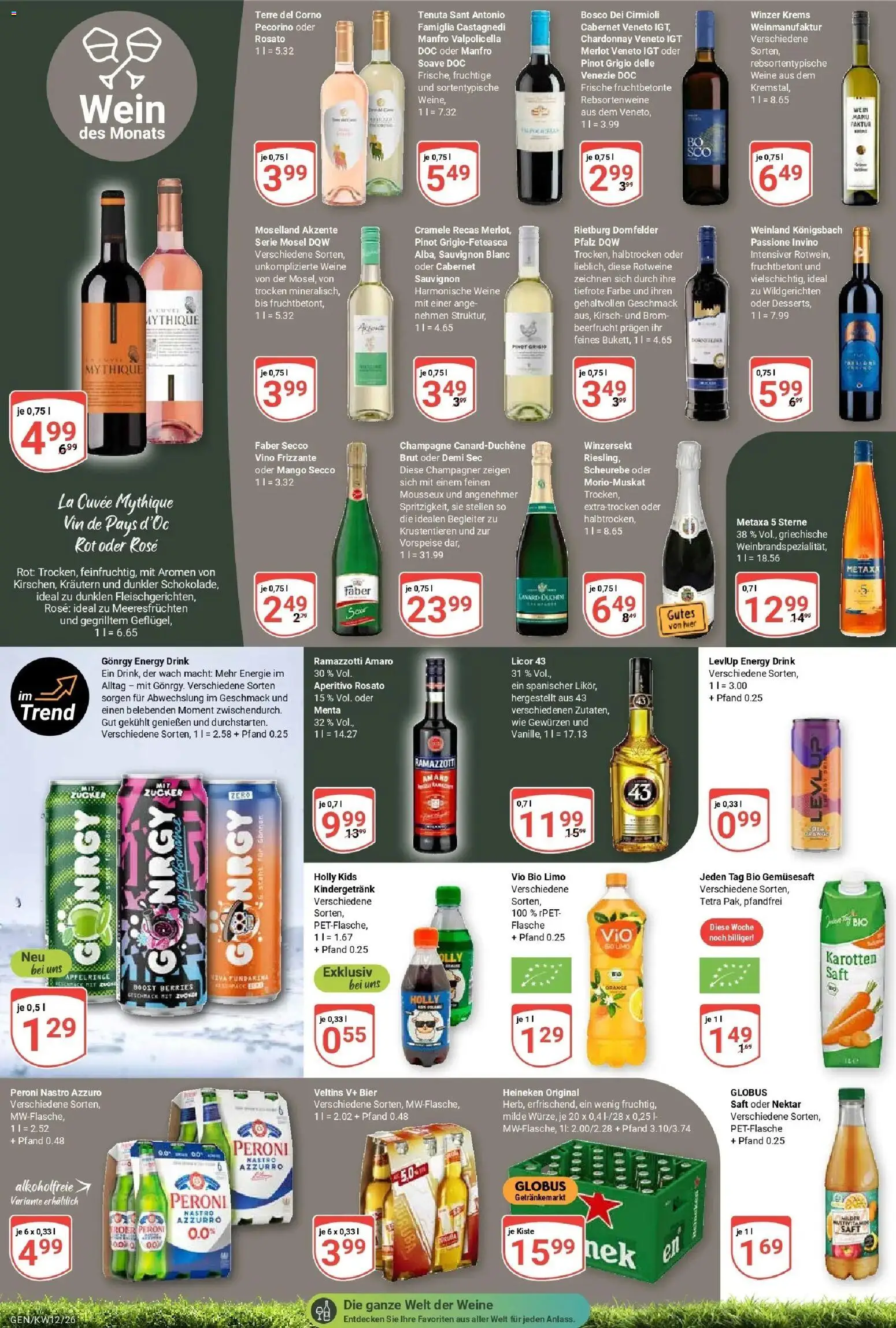 Globus prospekt Gensingen	 – gültig ab 15.03.2026 | Seite: 19 | Produkte: Energy, Bier, Heineken, Veltins