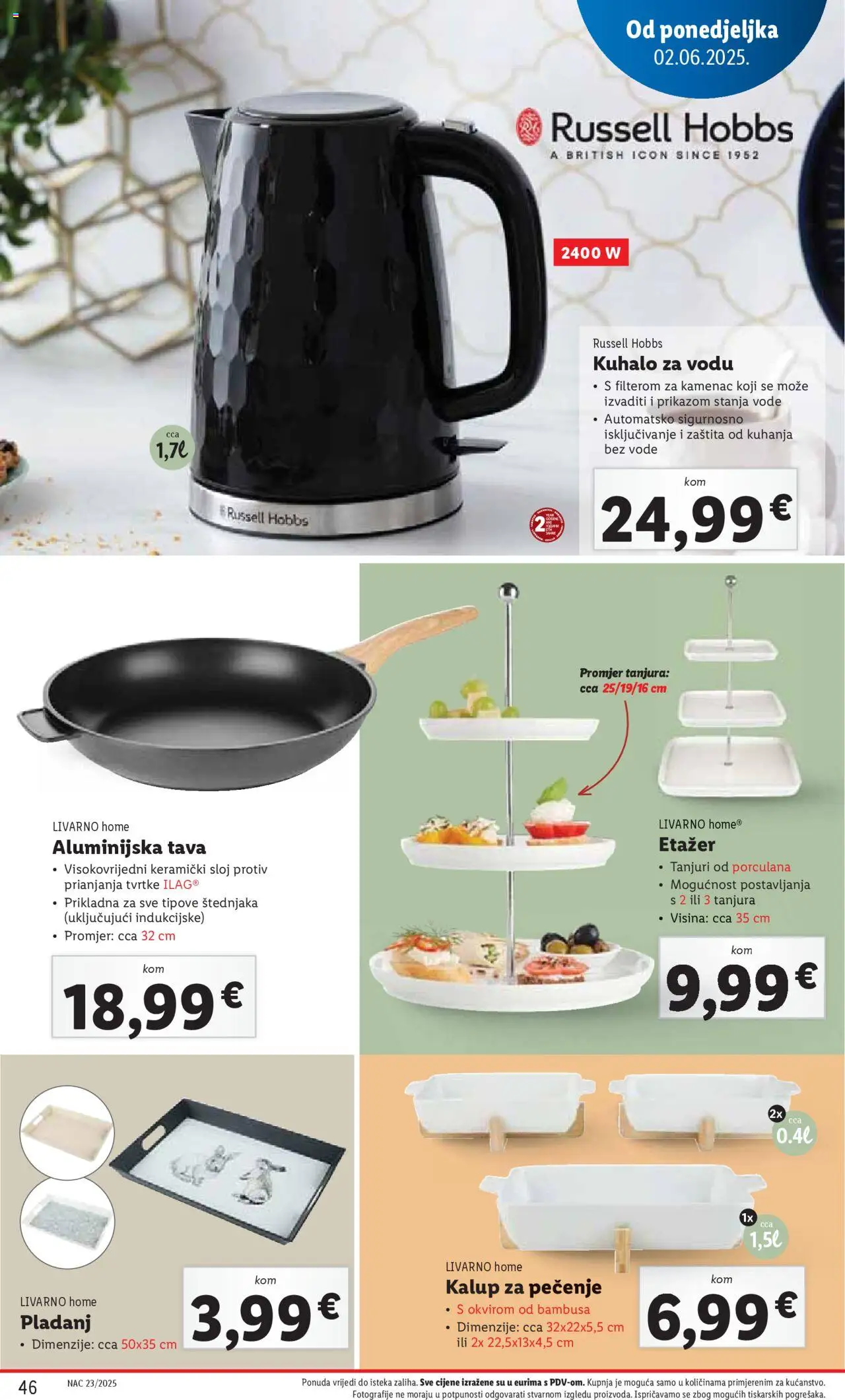 Lidl katalog | vrijedi od 02.06.2025 | Stranica: 46 | Proizvodi: Kuhalo za vodu, Pan, Tava, Pladanj
