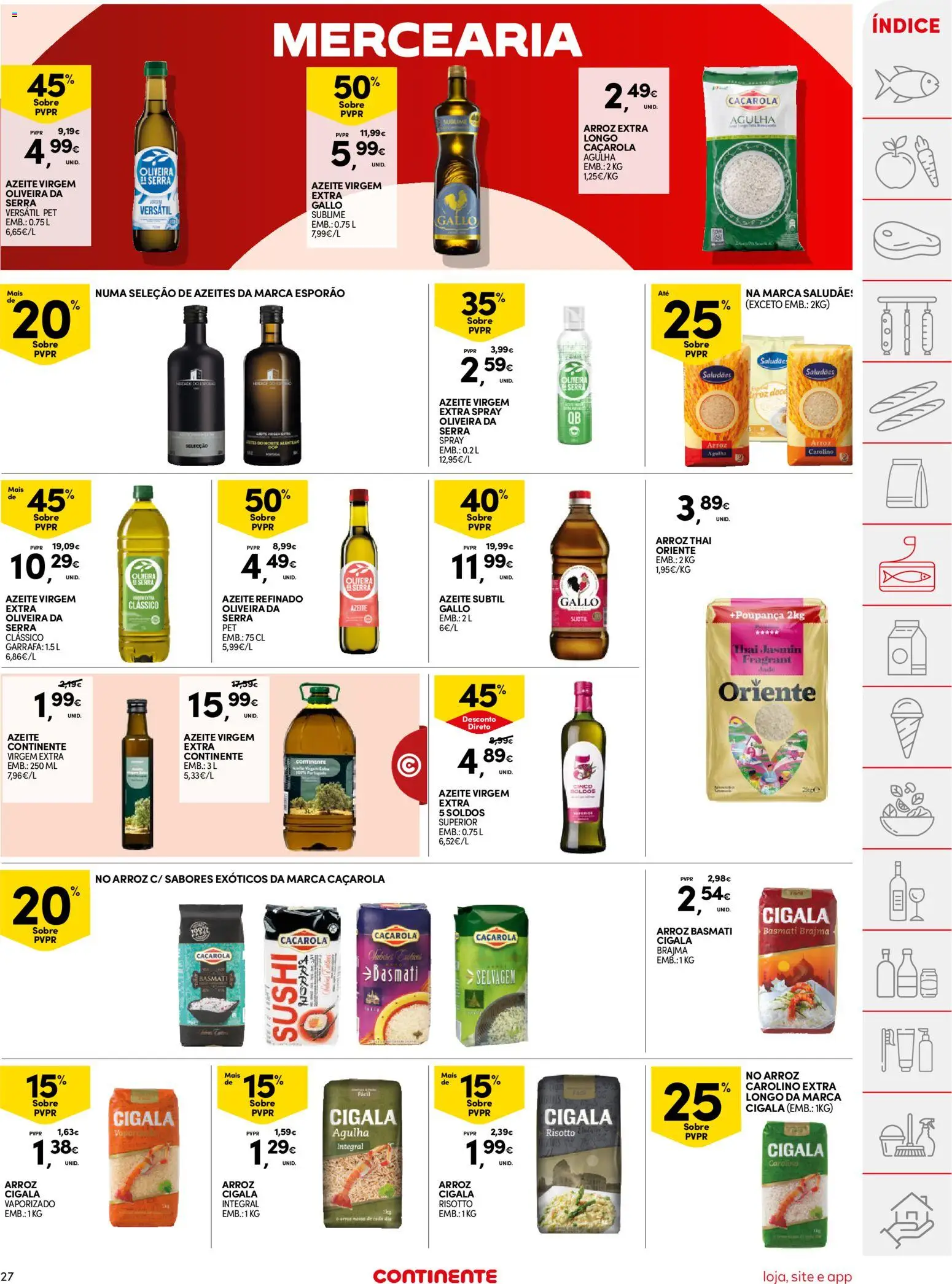 Continente folheto │ válido de 10.03.2026 | Página: 27 | Produtos: Azeite, Arroz basmati, Arroz