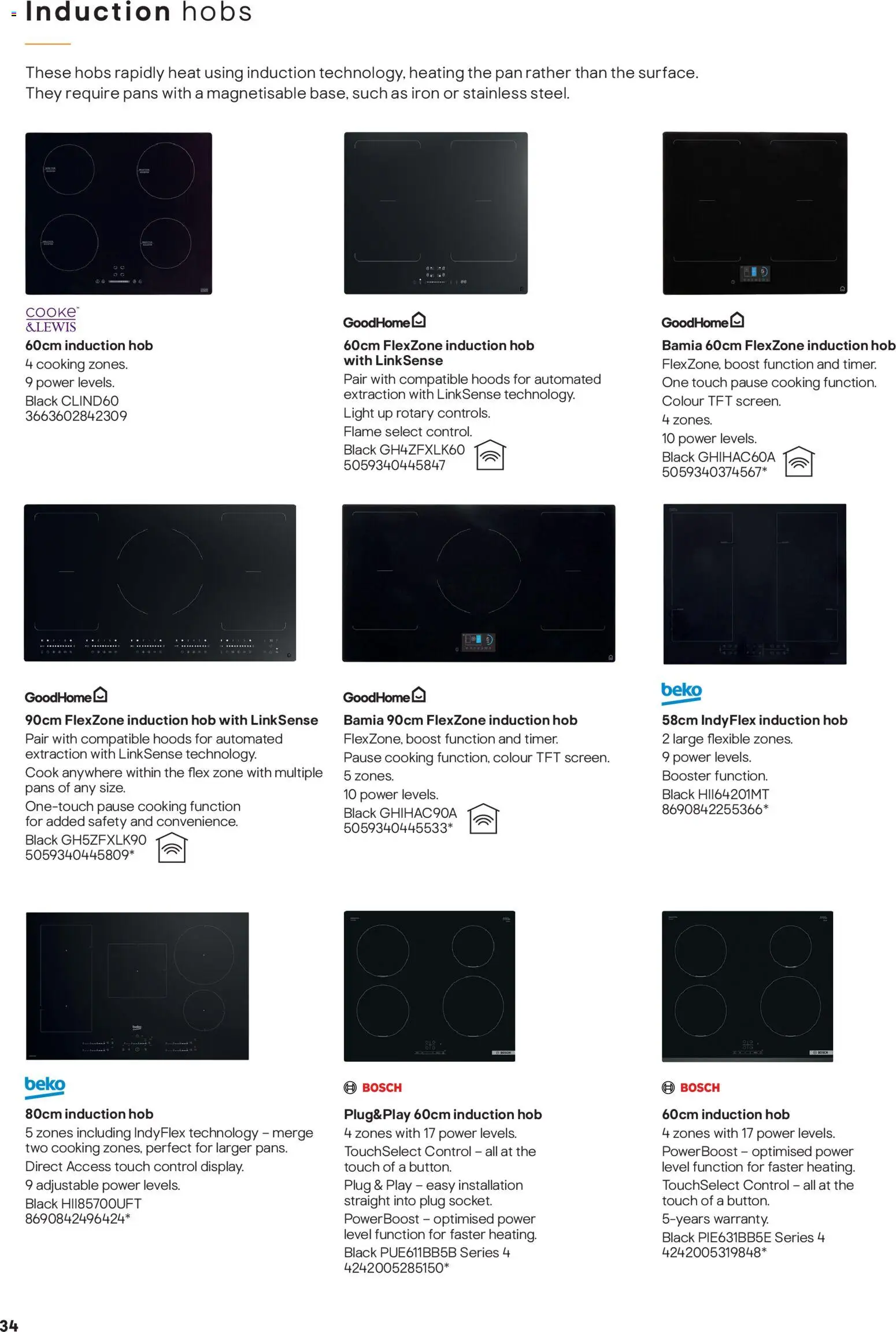 {H1} | Page: 34 | Products: Bandage, Hob, Iron, Cooker