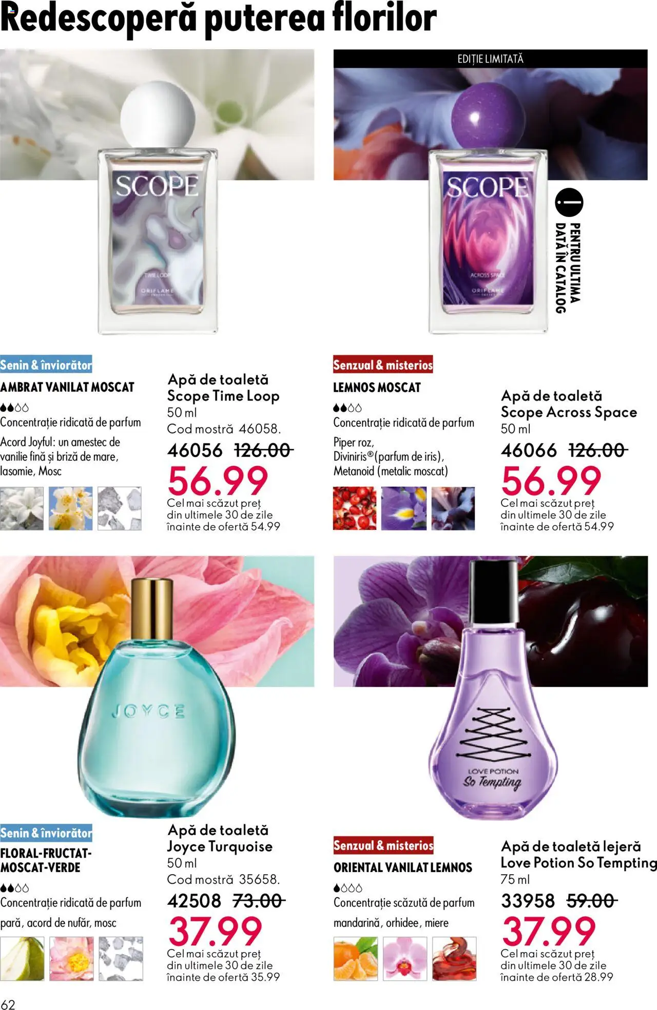 Noul catalog Oriflame – valabil de la 22.10.2025 | Pagină: 62 | Produse: Toaletă, Parfum, Apă, Piper