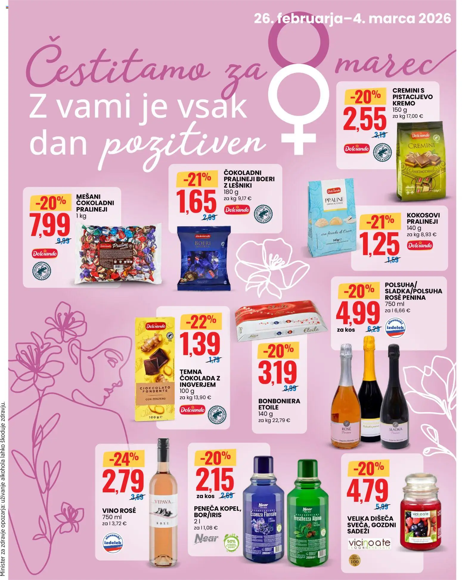 Novi Eurospin katalog ponudbe – veljaven od 26.02.2026 | Stran: 15 | Izdelki: Kos, Bonboniera, Cokolada, Vino