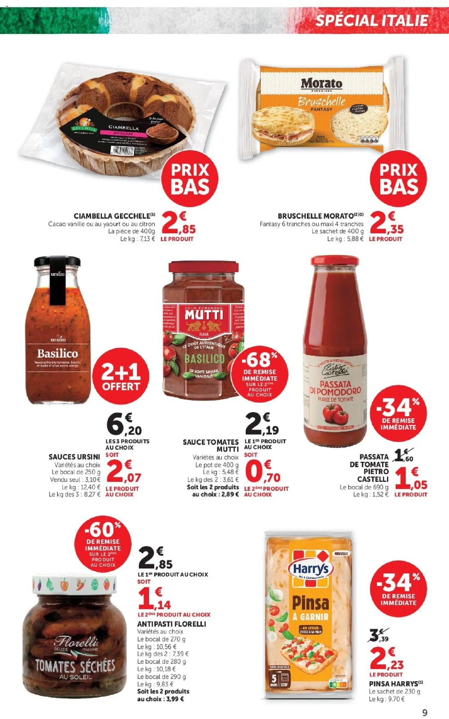 {H1} | Page: 9 | Produits: Pinsa, Tomates séchées, Huile, Tomates