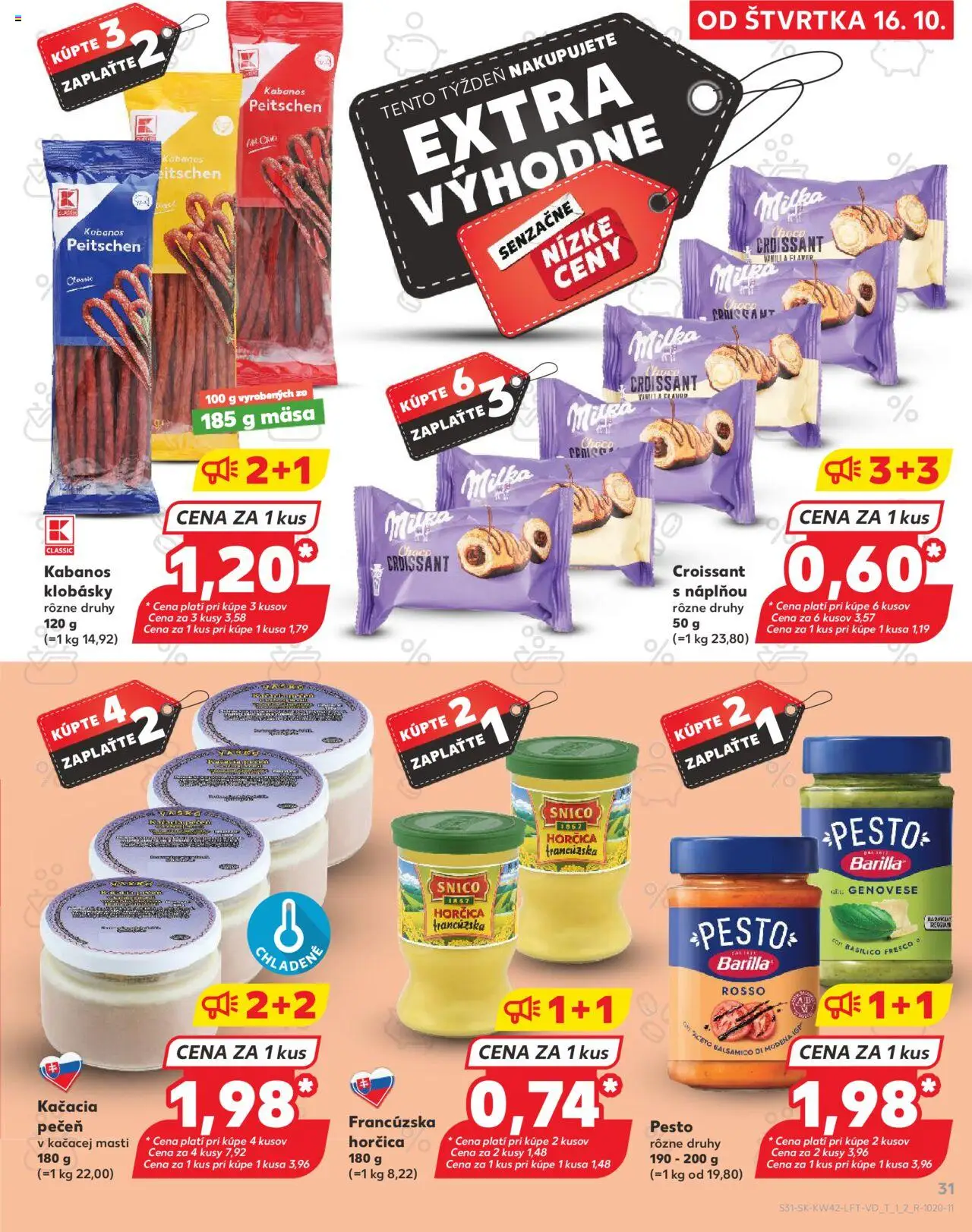 Nové Kaufland akcie – leták je platný od 16.10.2025 | Strana: 31 | Produkty: Croissant, Milka