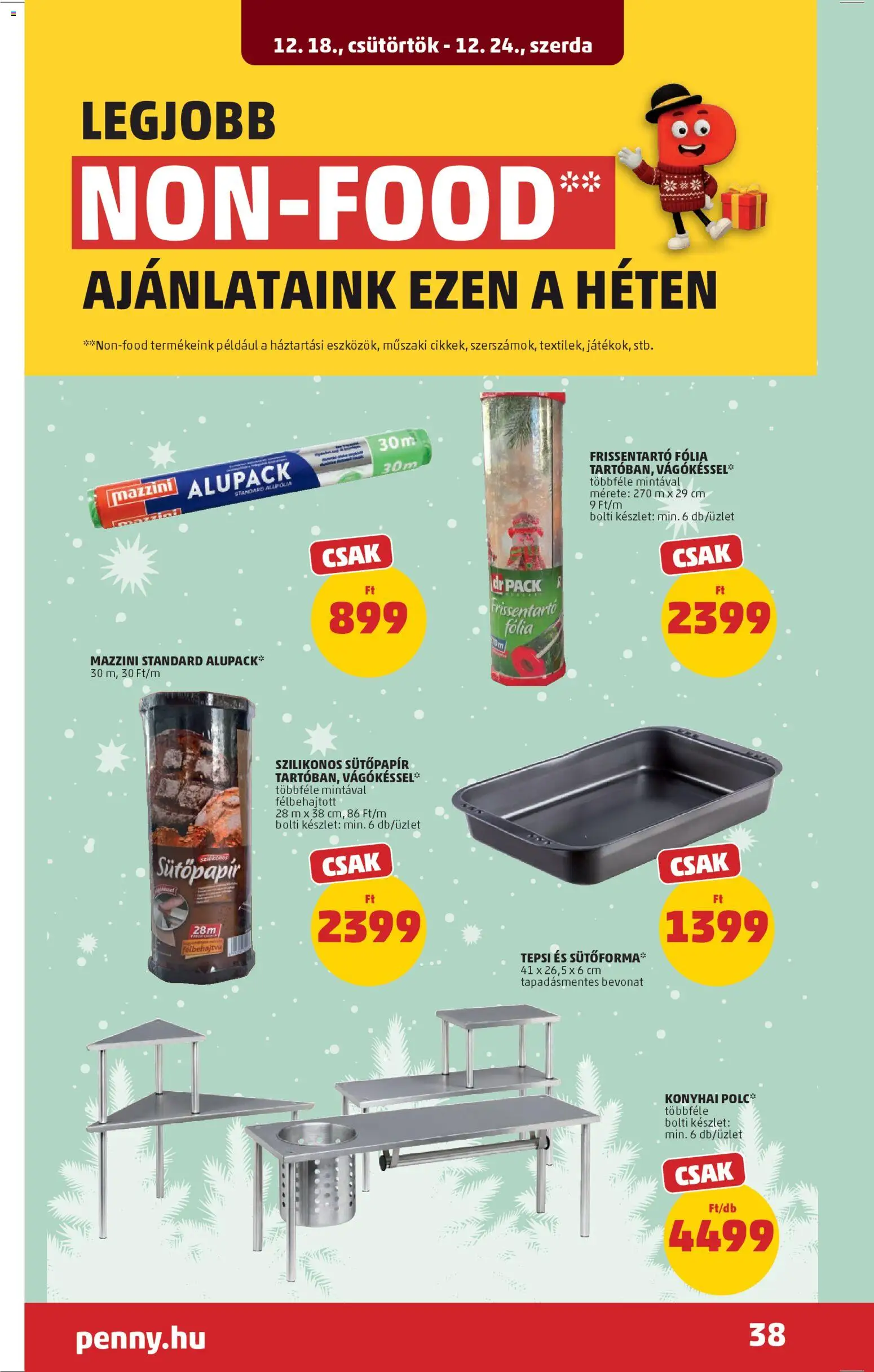 PENNY akciós ujság - amely érvényes a következő dátumtól: 18.12.2025 | Oldal: 43 | Termékek: Polc
