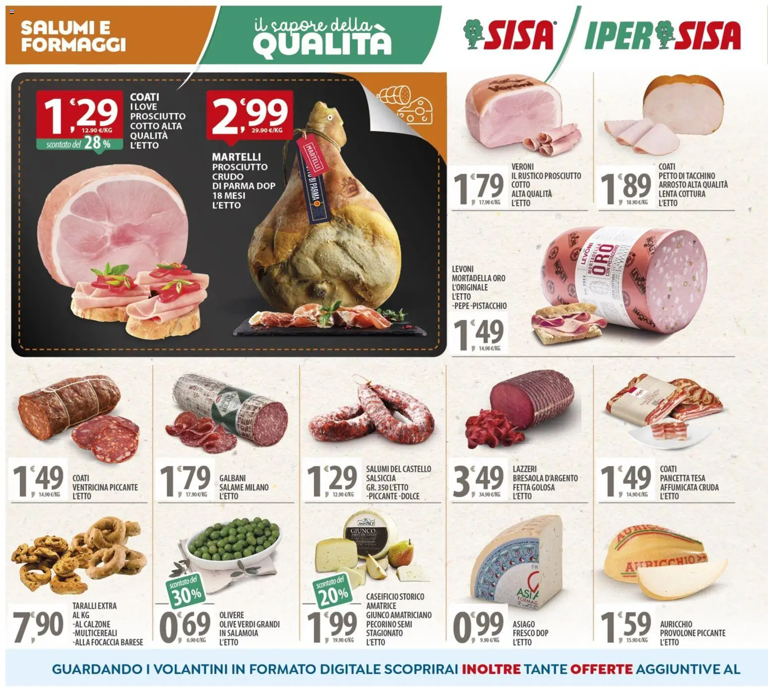 Volantino SISA del 14.11.2025 | Pagina: 2 | Prodotti: Bresaola, Focaccia, Pancetta, Prosciutto