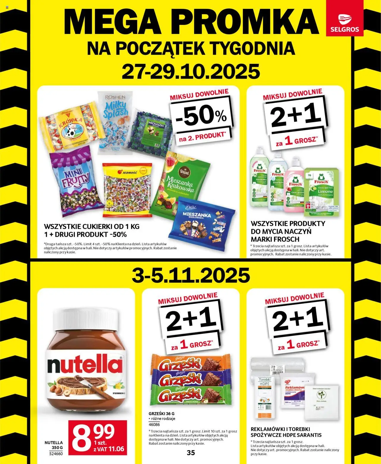 Selgros cash&carry Gazetka - Mega Promka od 27.10.2025 | Strona: 1 | Produkty: Galaretki, Nutella, Cukierki, Torebki