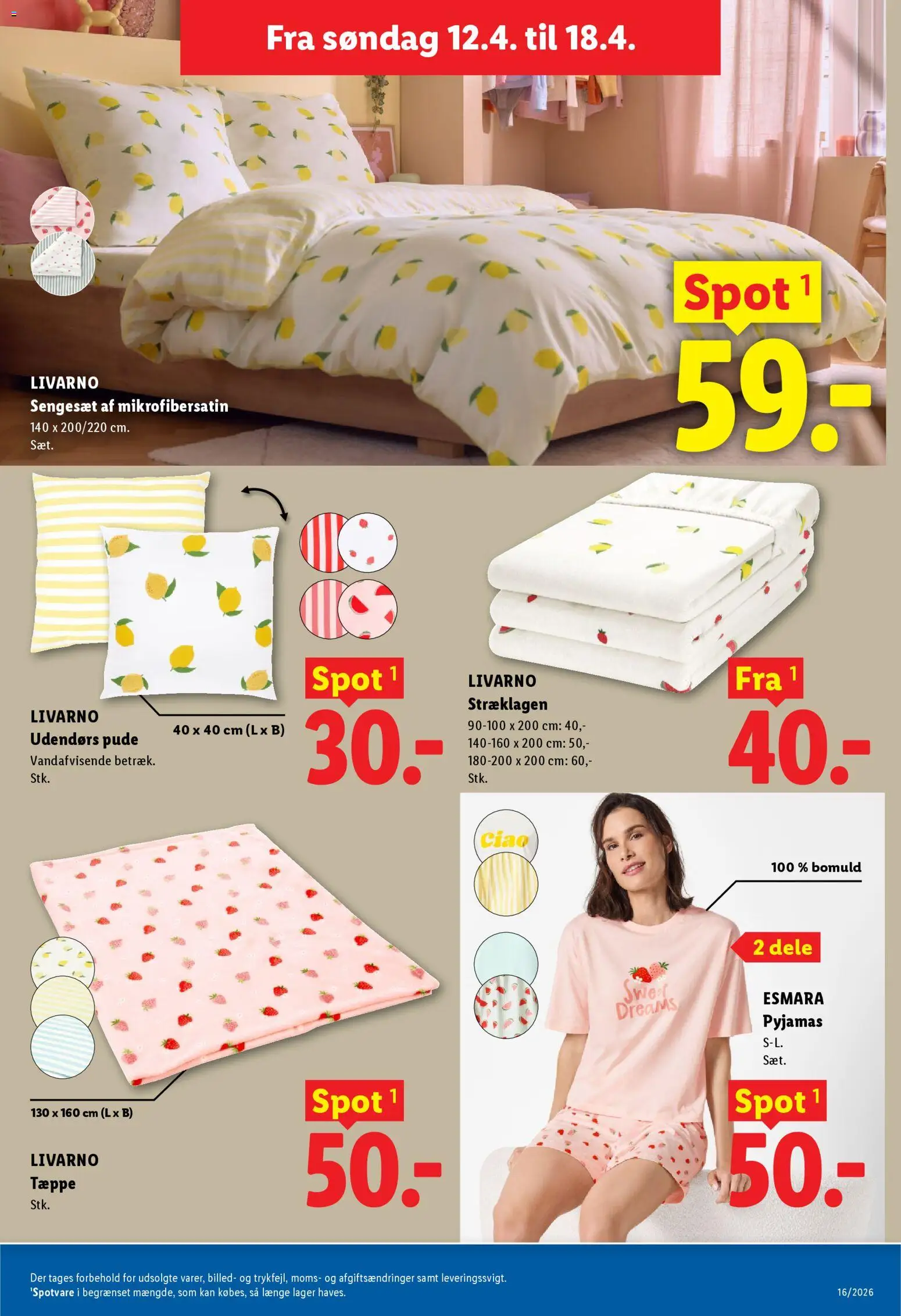 Lidl tilbudsavis – gyldig fra 12.04.2026 | Side: 20 | Produkter: Pude, Tæppe, Pyjamas, Søm