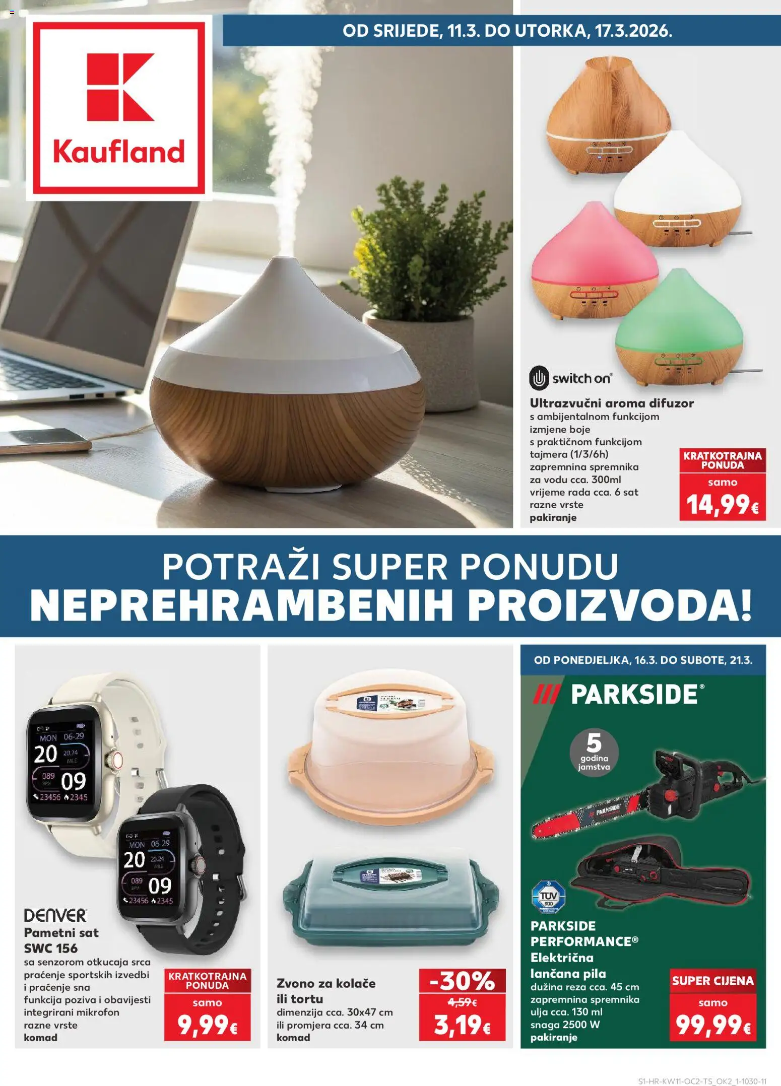 Kaufland katalog | vrijedi od 11.03.2026 | Stranica: 1 | Proizvodi: Pametni sat, Pila, Mikrofon, Parkside