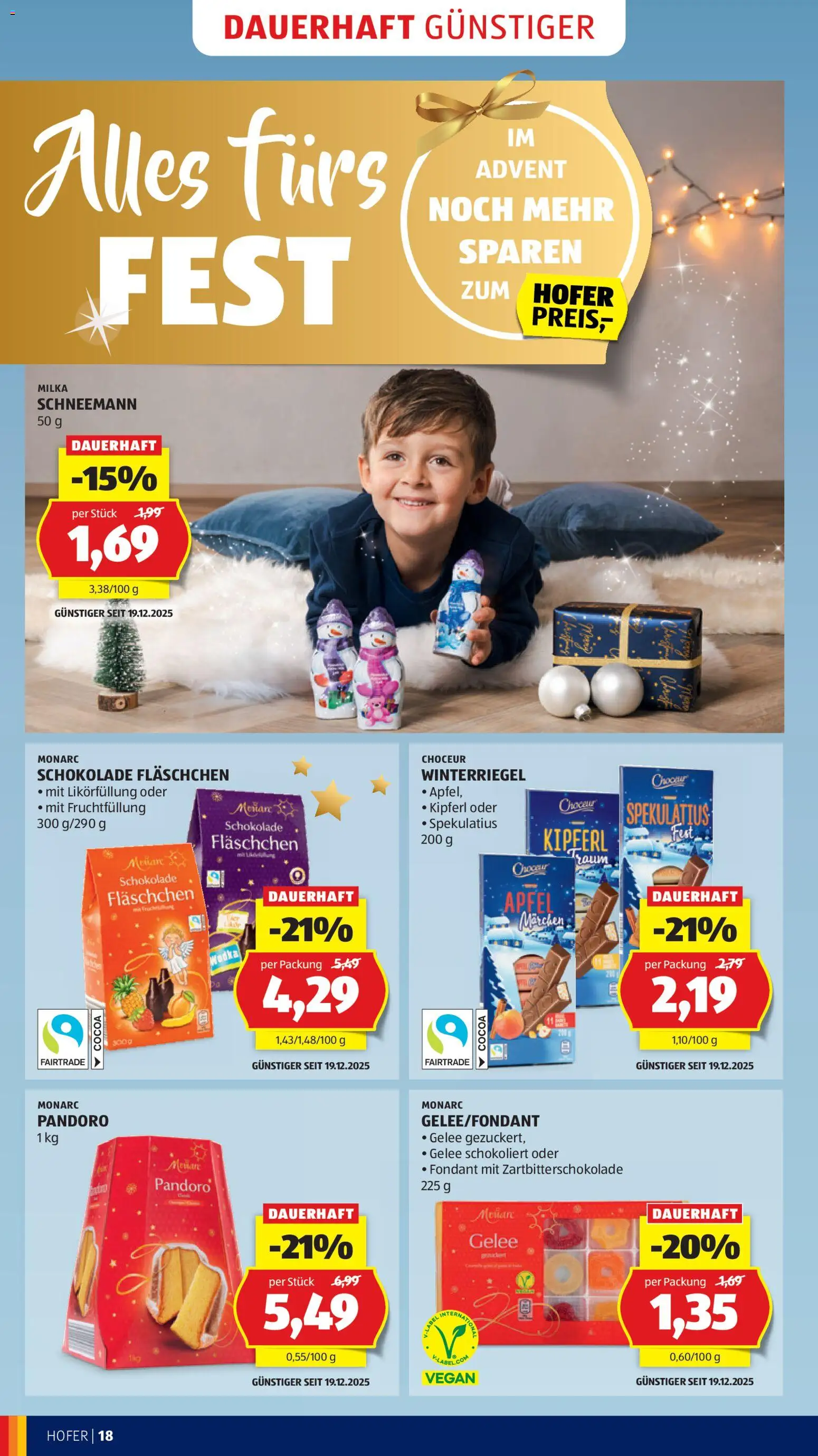 Hofer AT akciós ujság - amely érvényes a következő dátumtól: 19.12.2025 | Oldal: 24 | Termékek: Vegán