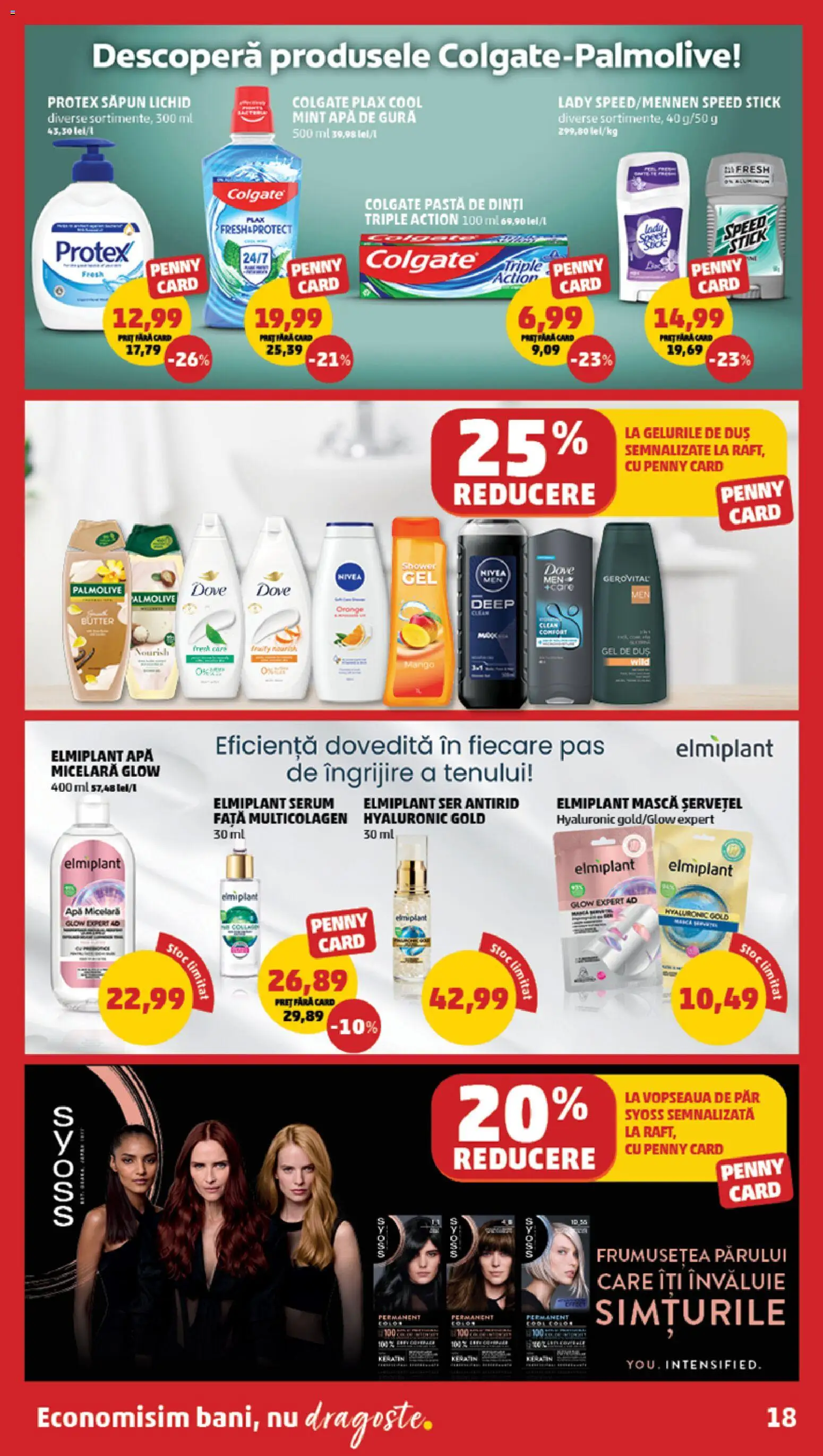 Noul catalog PENNY – valabil de la 07.01.2026 | Pagină: 18 | Produse: Duș, Săpun, Deodorant, Pastă de dinți