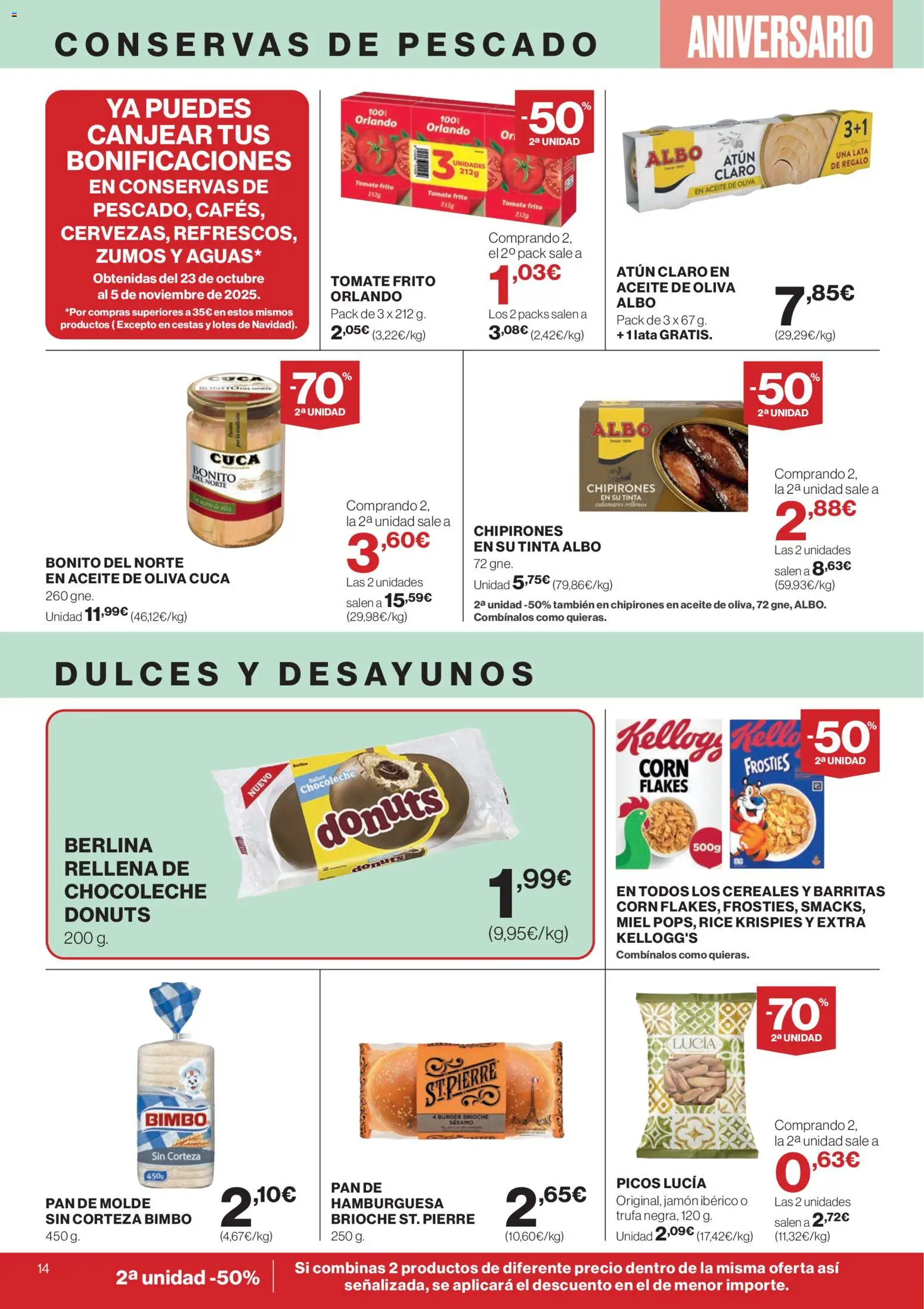 Supercor Canarias │ válido desde el 06.11.2025 | Página: 14 | Productos: Aceite, Pan, Donuts, Atún claro