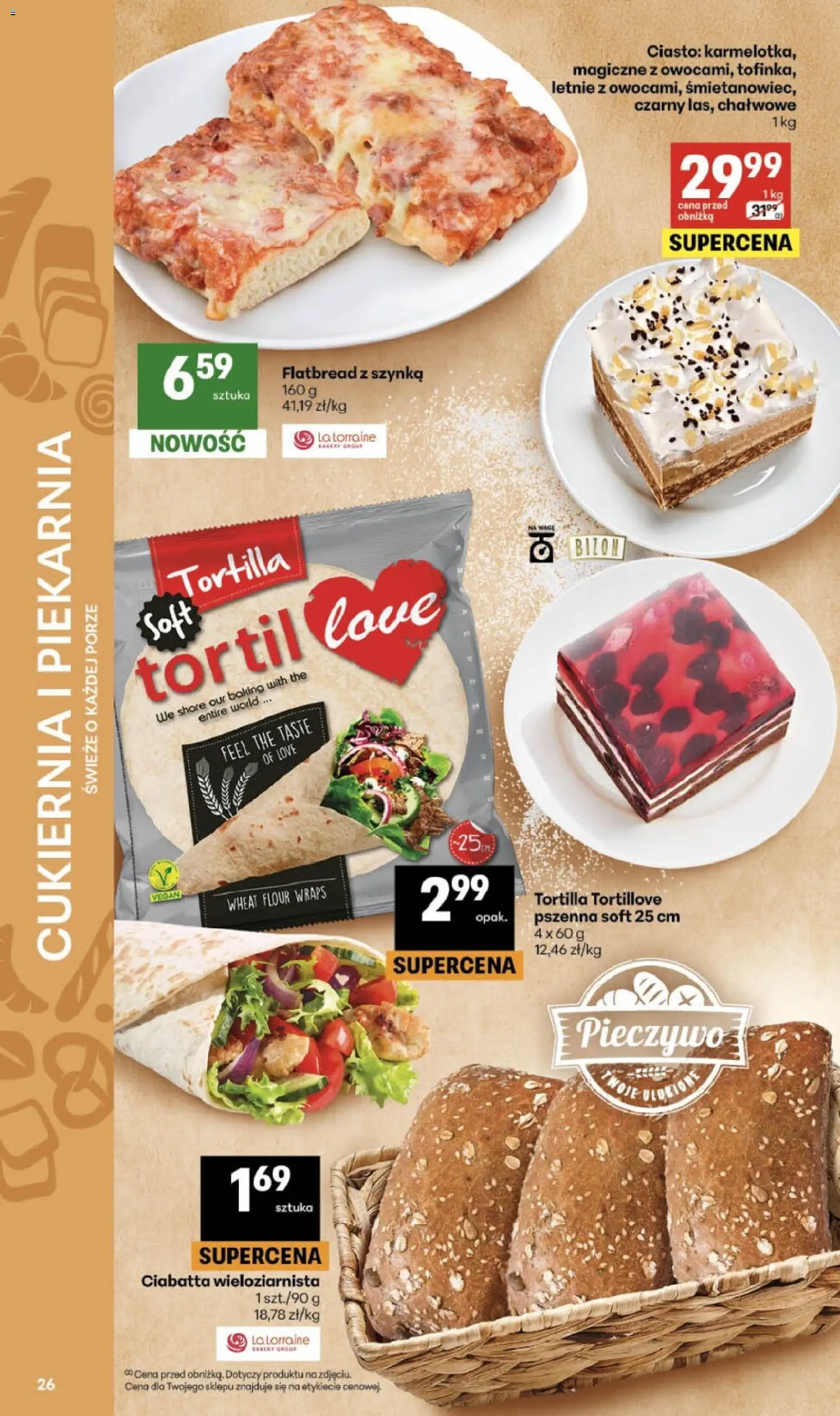 Delikatesy Centrum gazetka od 30.04.2026 | Strona: 26 | Produkty: Ciasto, Piekarnia, Szynka, Tortilla