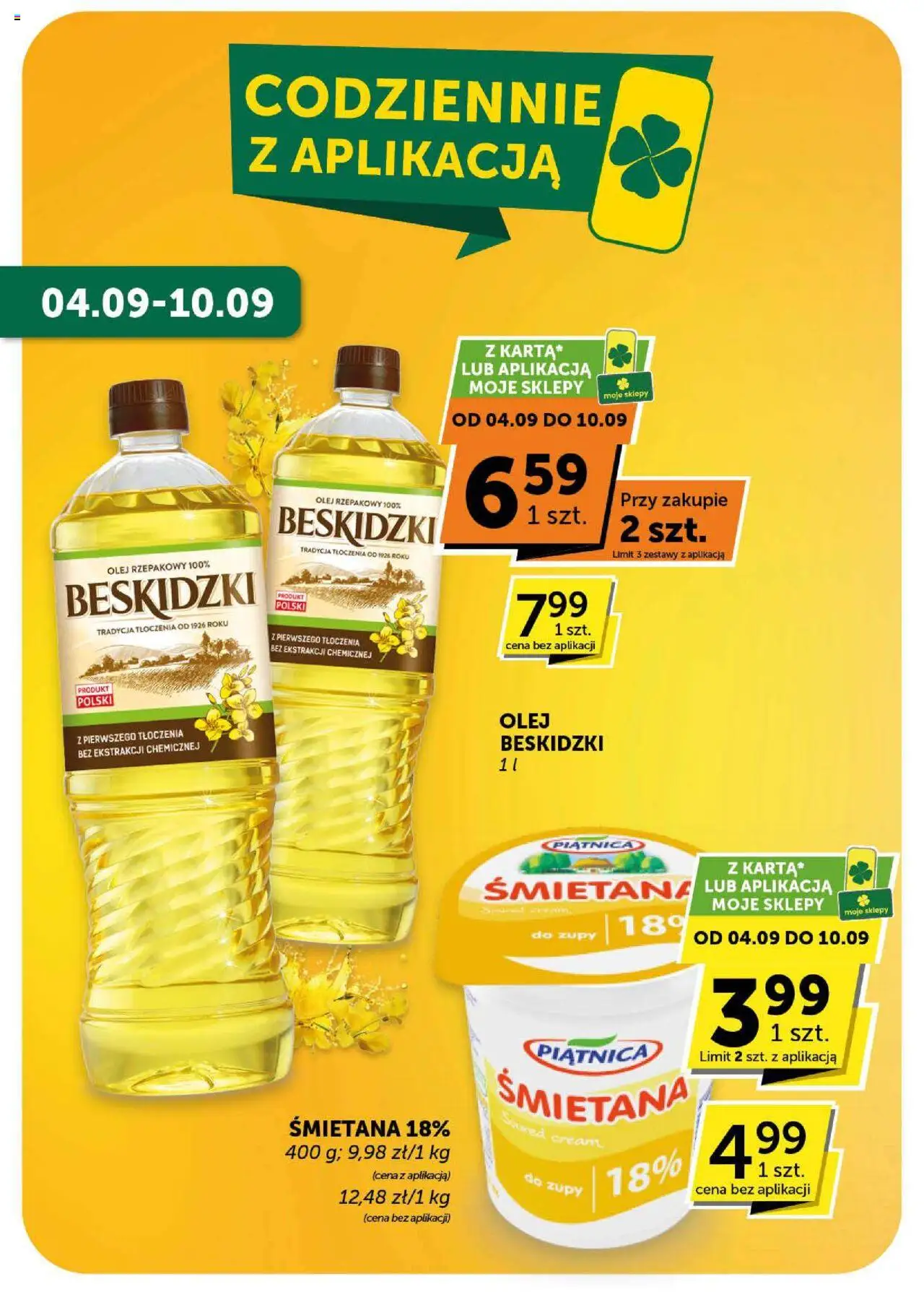 Euro Sklep Gazetka od 04.09.2025 | Strona: 6 | Produkty: Olej rzepakowy, Olej, Śmietana