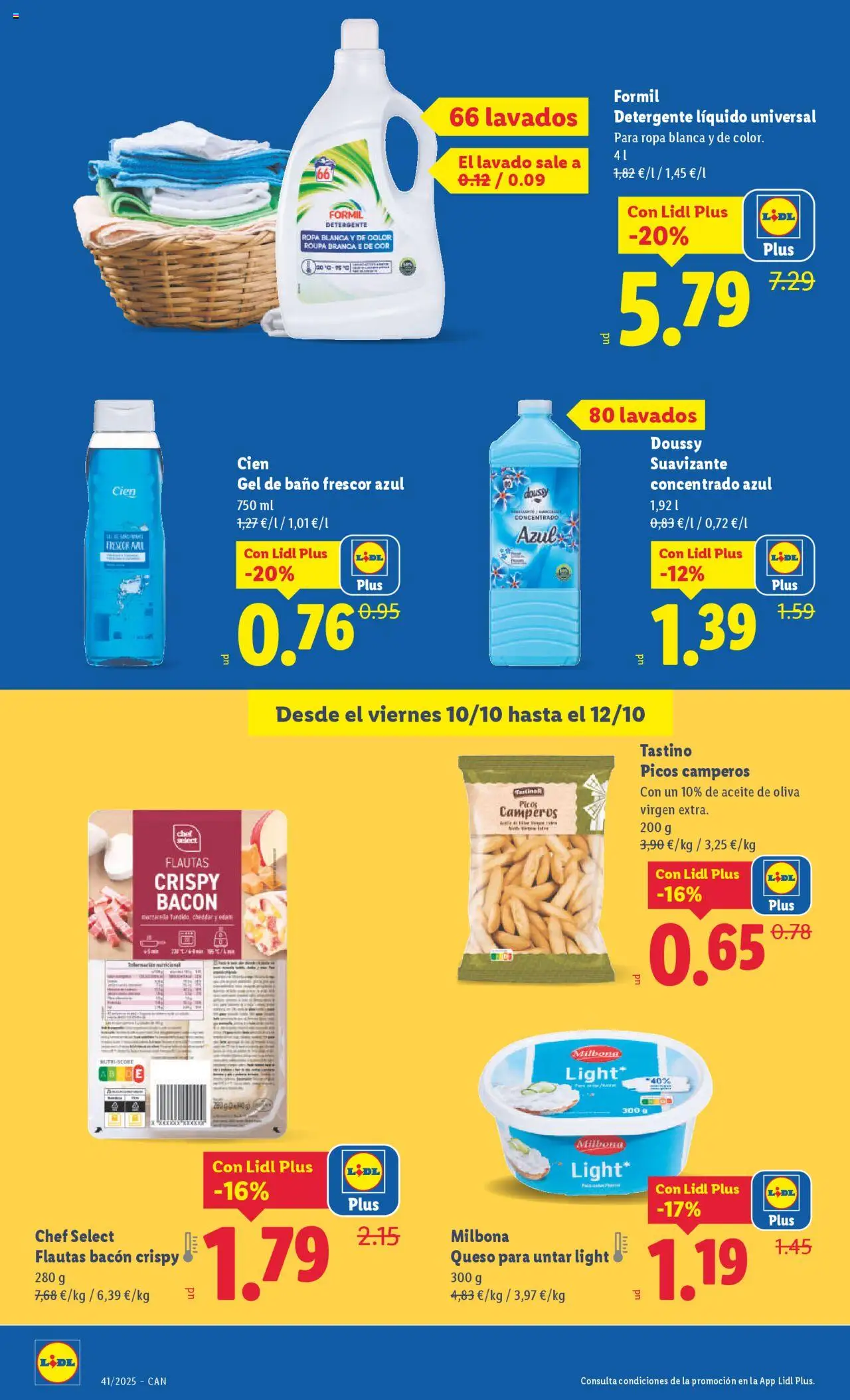 Lidl - Canarias │ válido desde el 06.10.2025 | Página: 22 | Productos: Queso, Ropa, Detergente líquido, Suavizante