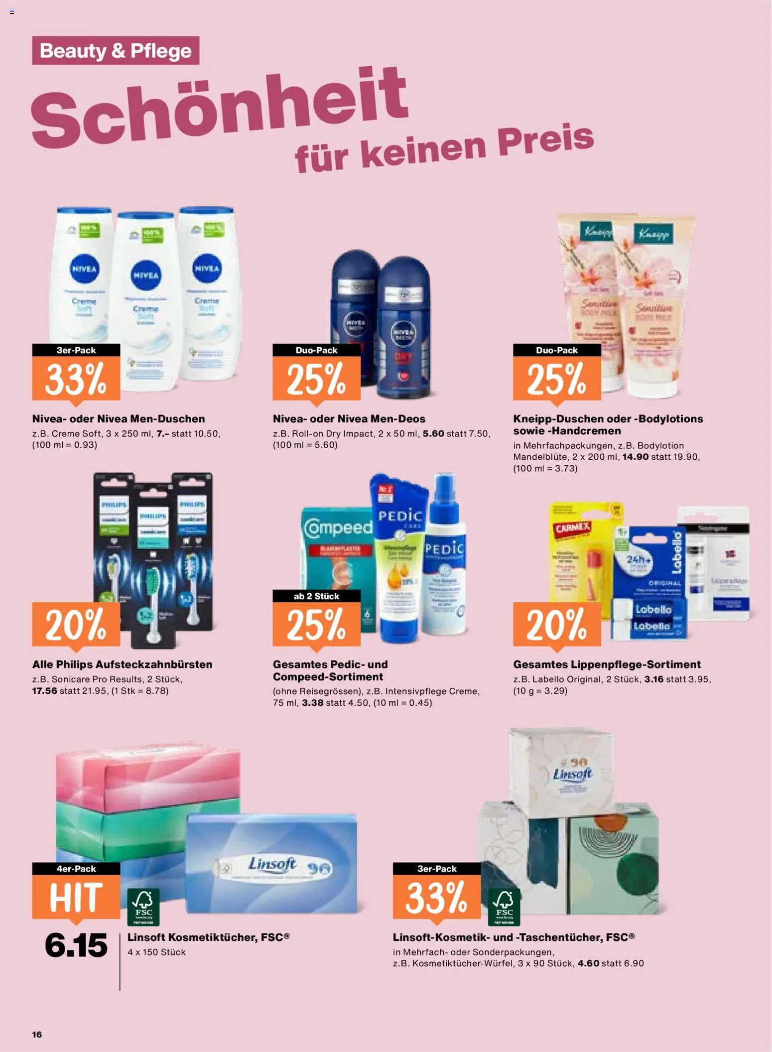 Migros aktionen – gültig ab 03.03.2026 | Seite: 16 | Produkte: Deodorant, Shower Gel, Creme, Philips
