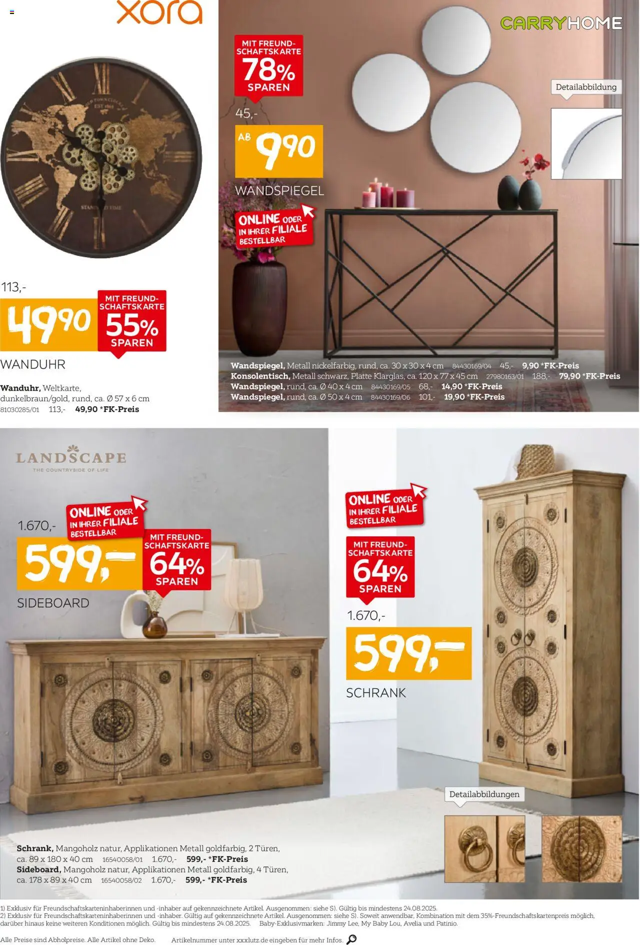 XXXL Lutz Kleinmöbel Preishits - gültig ab dem 11.08.2025 | Seite: 2 | Produkte: Sideboard, Schrank, Wandspiegel