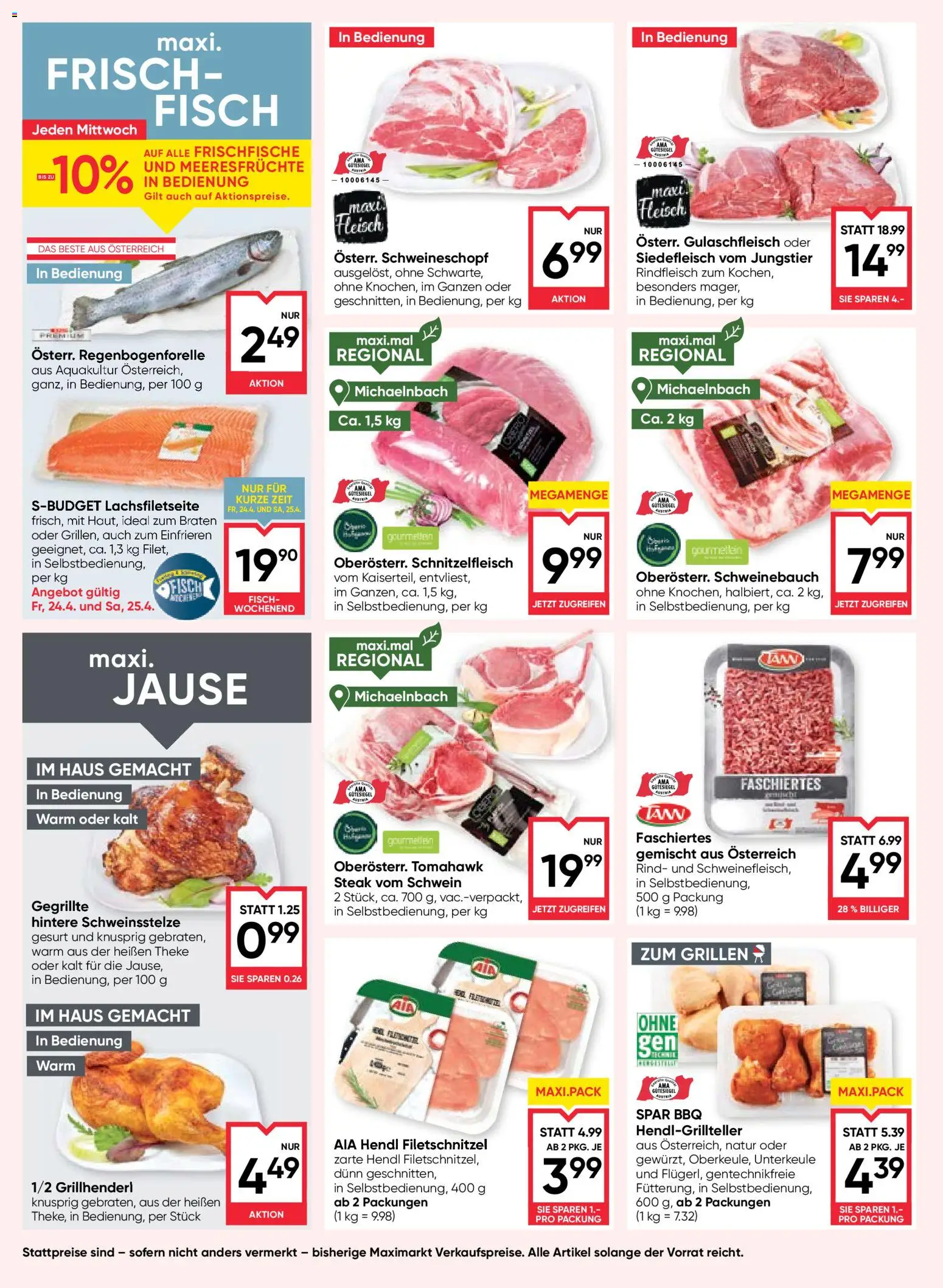 Maximarkt Flugblatt gültig ab 23.04.2026 | Seite: 8 | Produkte: Meeresfrüchte, Fisch, Rindfleisch