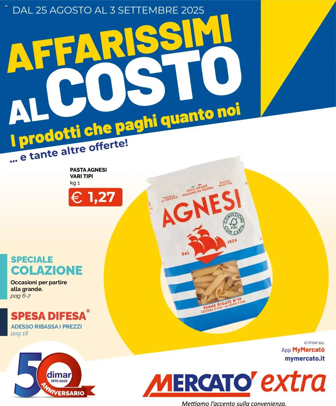 Volantino Mercatò del 25.08.2025 | Pagina: 1 | Prodotti: Pasta, Penne