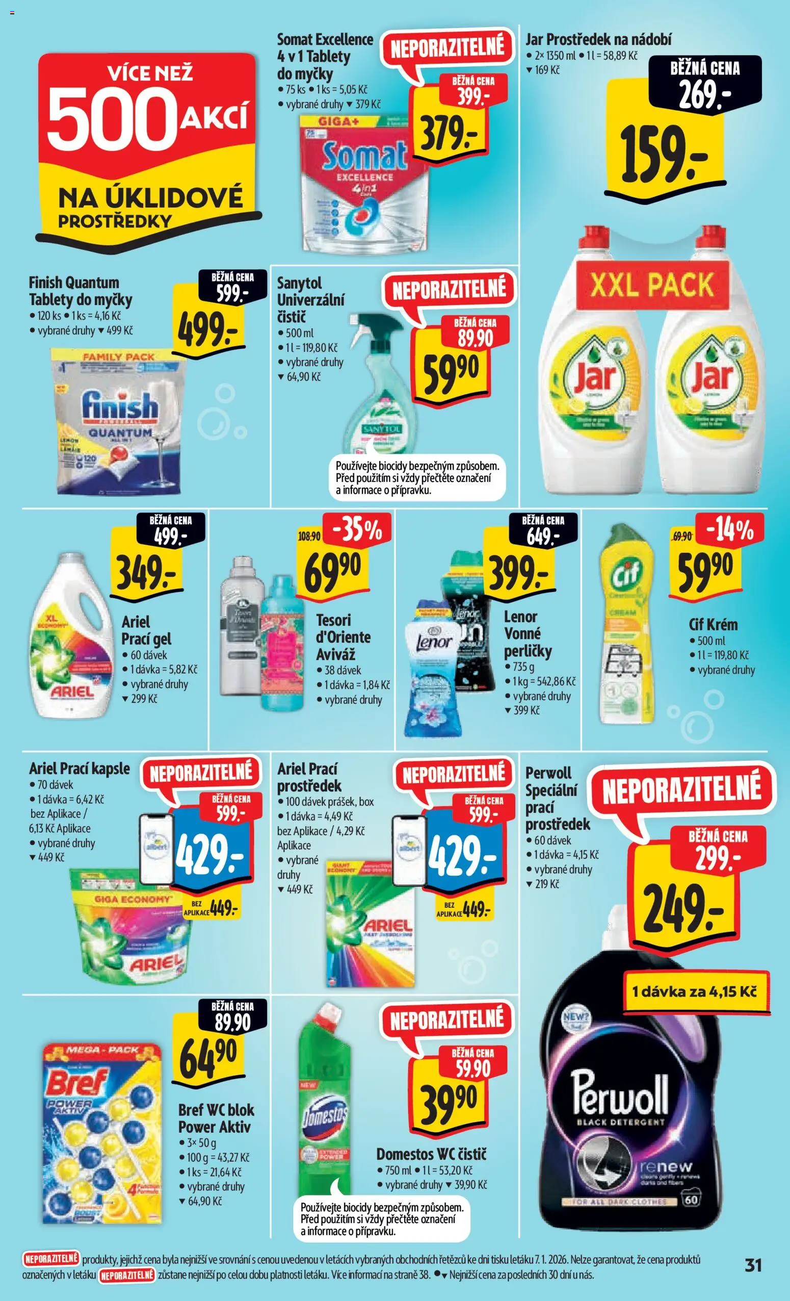 Albert leták - Hypermarket od 21.01.2026 | Strana: 37 | Produkty: Box, Ariel, Domestos, Aviváž Lenor