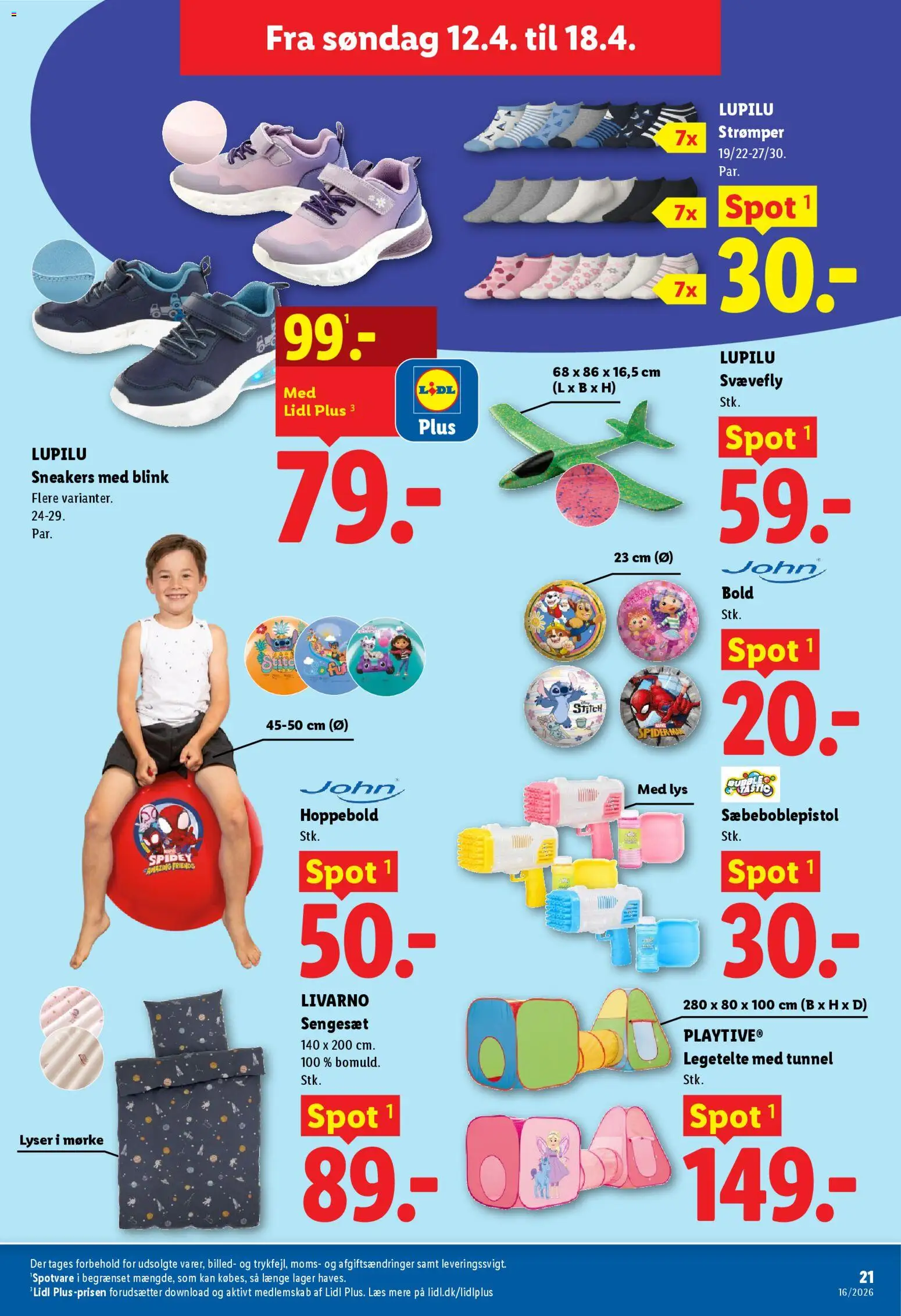 Lidl tilbudsavis – gyldig fra 12.04.2026 | Side: 9 | Produkter: Sengesæt, Sneakers, Søm, Strømper