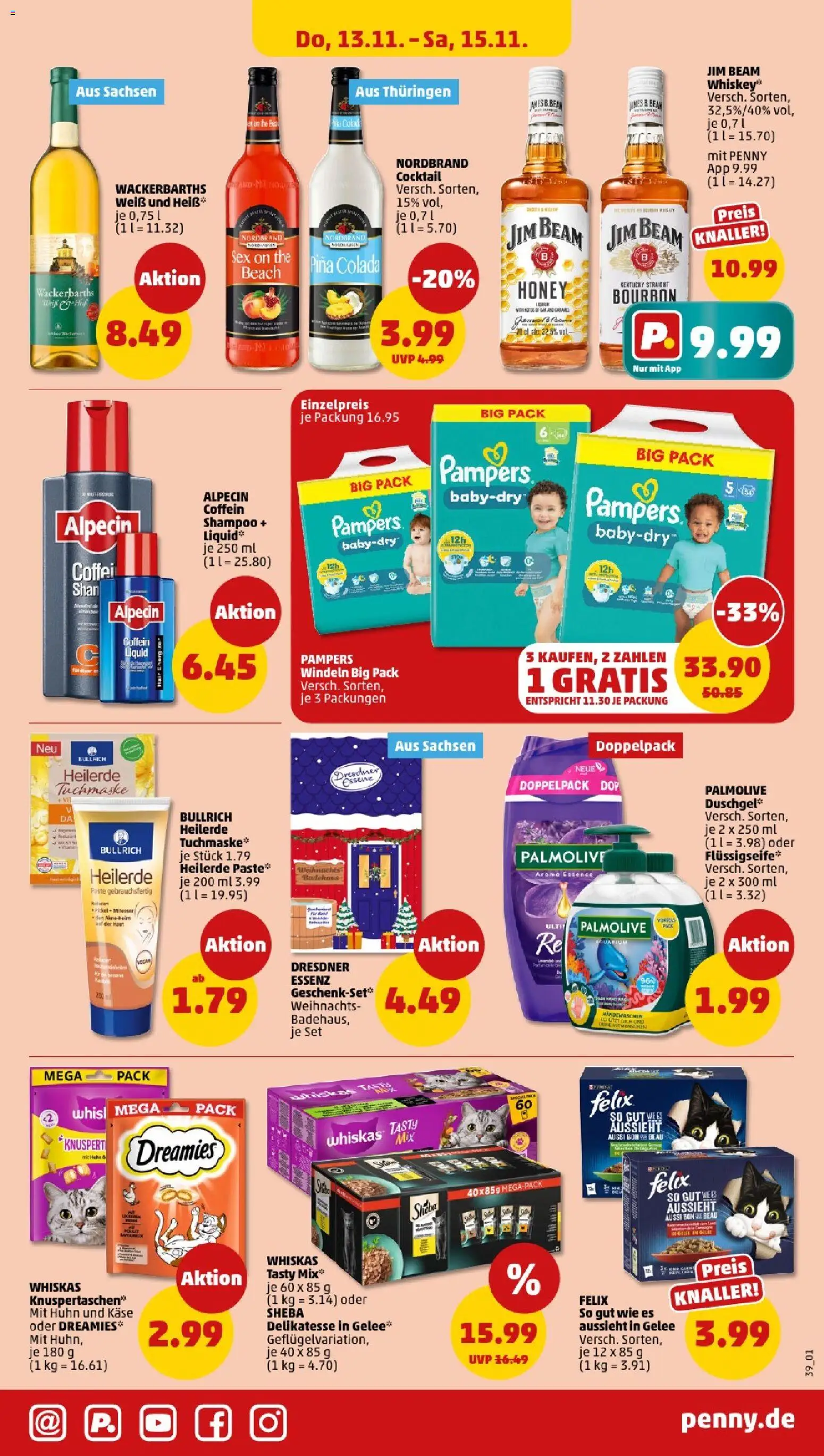 Penny - Berlin – gültig ab 10.11.2025 | Seite: 39 | Produkte: Jim beam, Käse, Shampoo, Tuchmaske