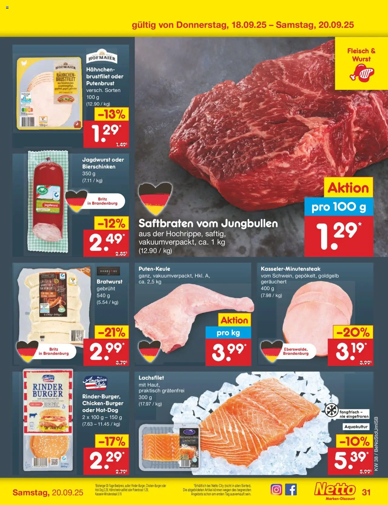 Netto Marken-Discount Prospekt 	 – gültig ab 15.09.2025 | Seite: 36 | Produkte: Grill, Hahnchen, Burger, Wurst