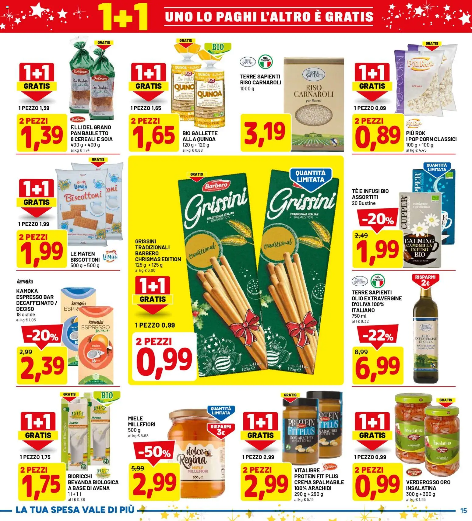 Volantino D Più del 01.12.2025 | Pagina: 15 | Prodotti: Riso Carnaroli, Olio, Arachidi, Quinoa