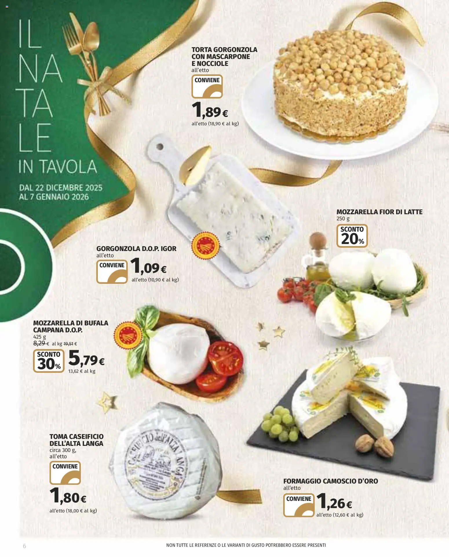 Volantino COOP del 22.12.2025 | Pagina: 6 | Prodotti: Formaggio, Torta, Mascarpone, Gorgonzola