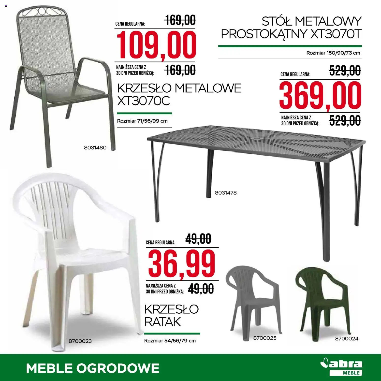 Abra meble gazetka od 24.04.2026 | Strona: 9 | Produkty: Stół, Krzesło, Meble ogrodowe