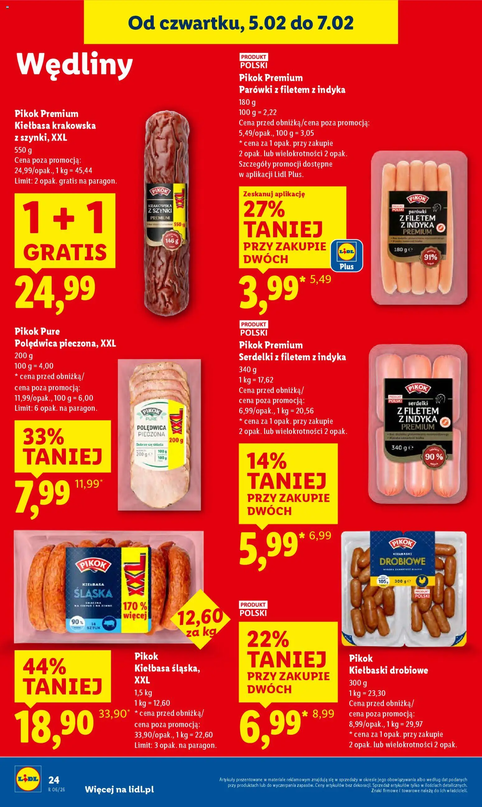 Lidl Gazetka od 05.02.2026 | Strona: 26 | Produkty: Kiełbasa, Parówki, Kiełbaski, Kiełbasa krakowska