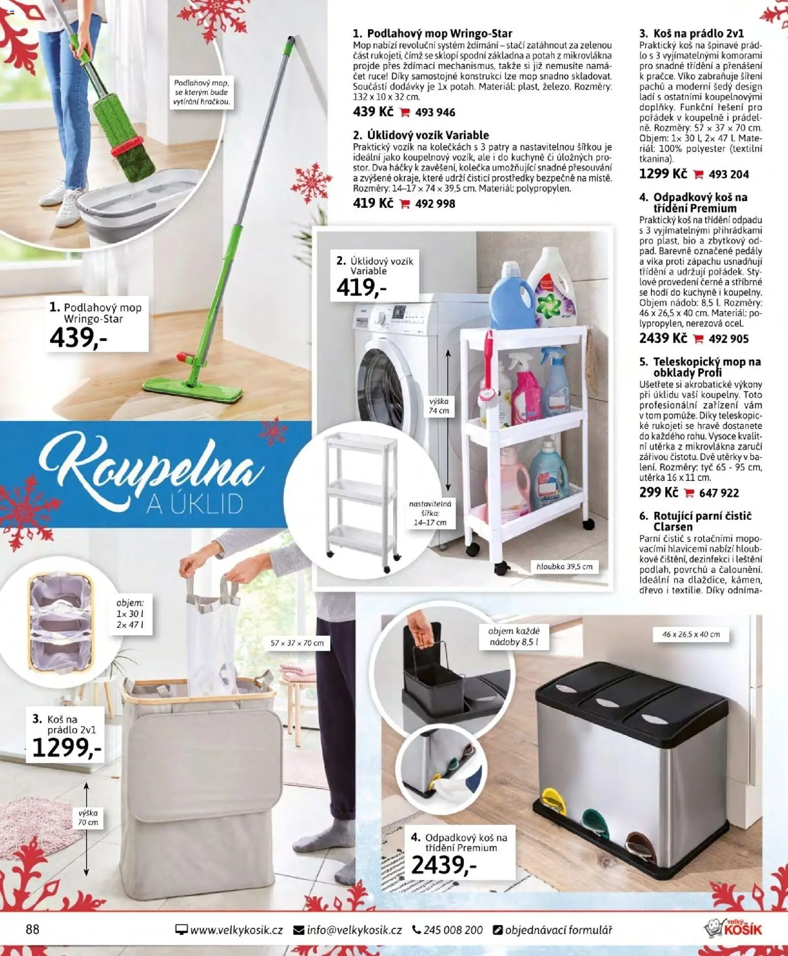 Velký Košík katalog listopad 2025 od 01.11.2025 | Strana: 88 | Produkty: Koš na prádlo, Parní čistič, Mop, Koš