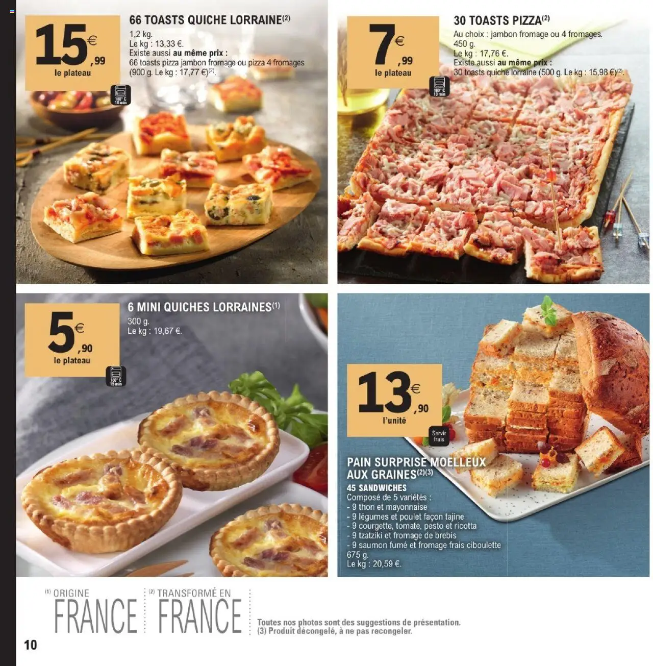 | Page: 10 | Produits: Pain surprise, Tajine, Mayonnaise, Fromage frais