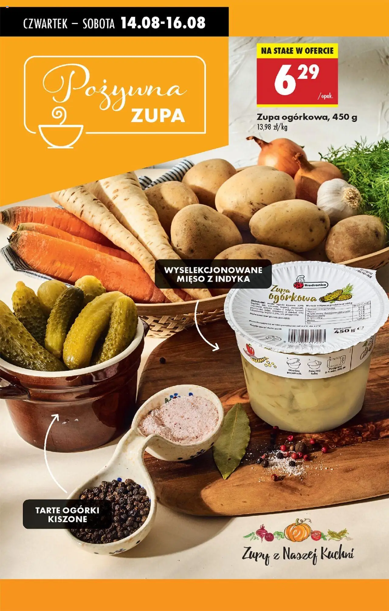 Biedronka gazetka - Oferta w tym tygodniu od 14.08.2025 | Strona: 42 | Produkty: Mięso z indyka, Zupa, Olej, Ogórki